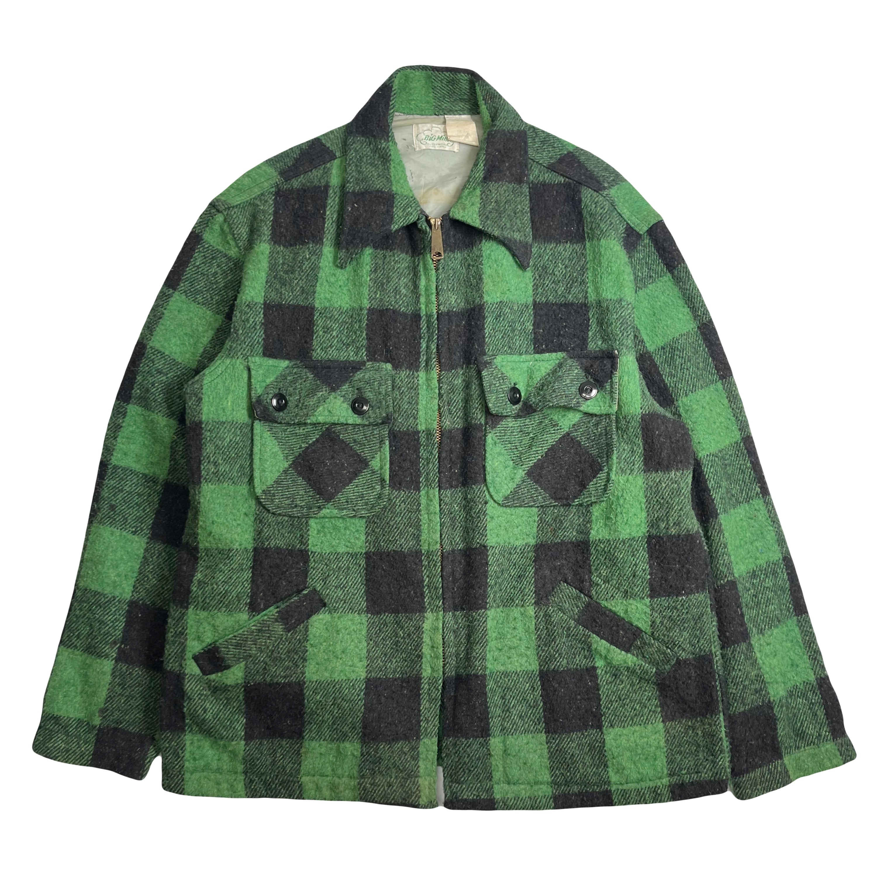 Vintage Big Mike Plaid Full Zip Flannel Jacket L