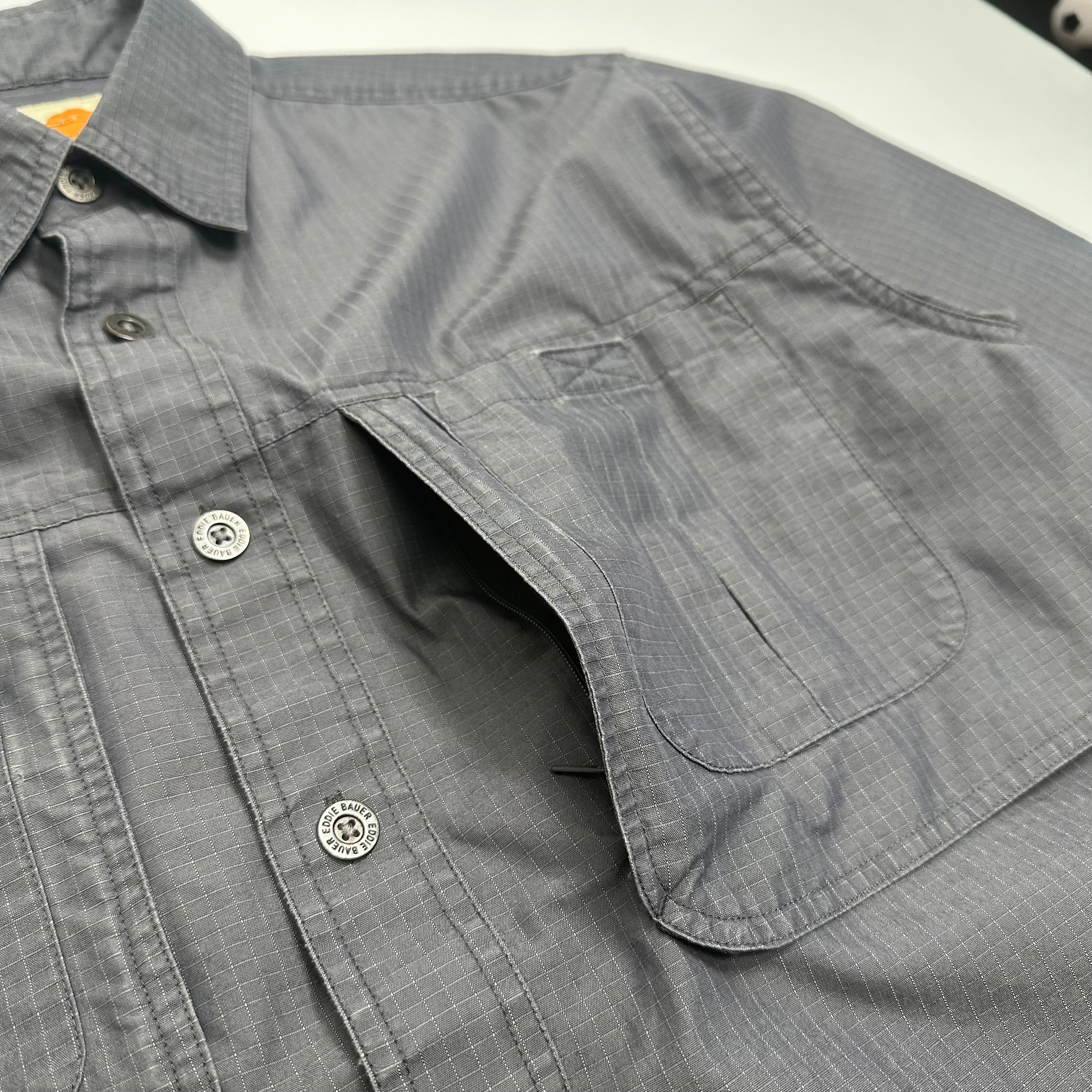 Eddie Bauer Ripstop Short Sleeve Button Up Shirt M