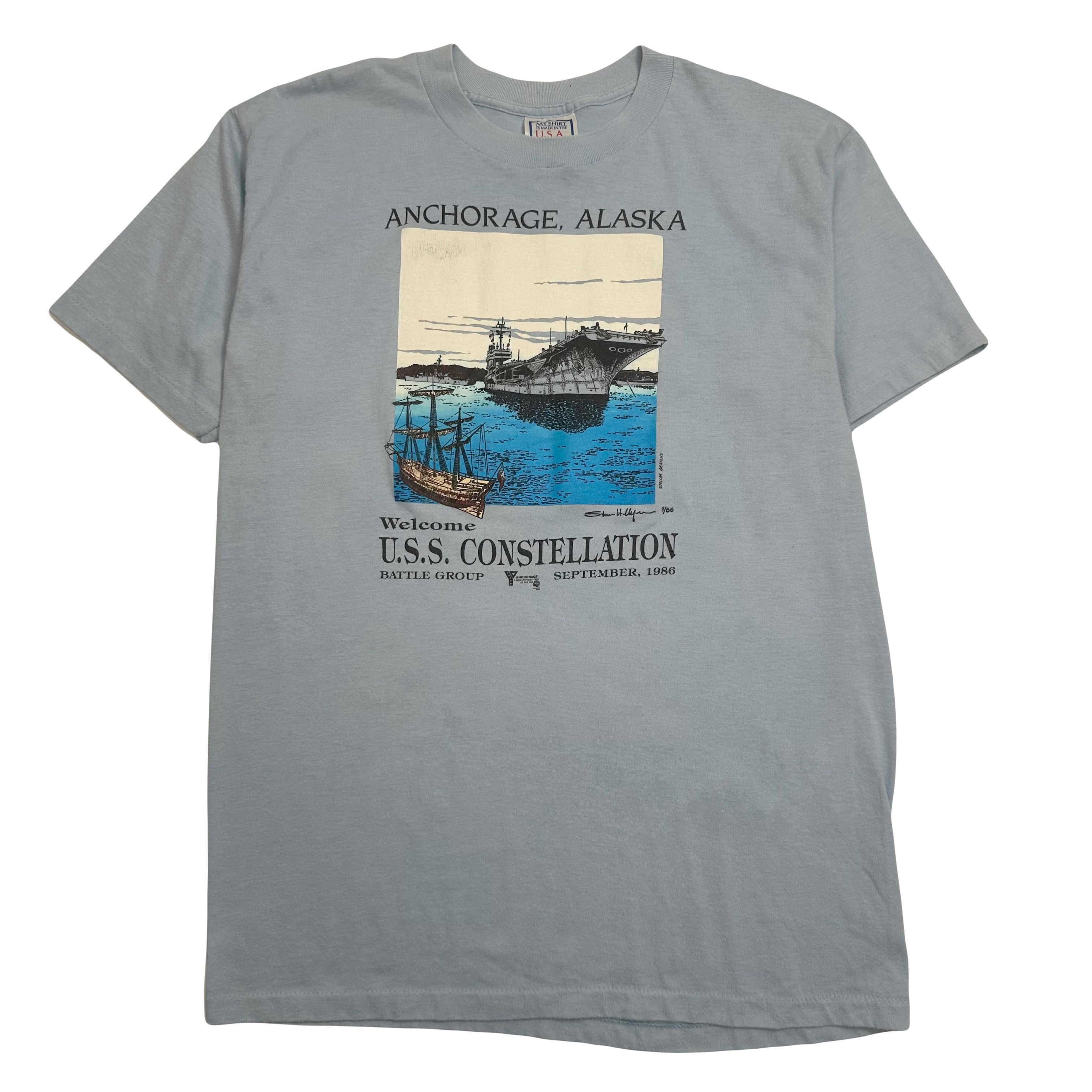 1986 Anchorage Alaska U.S.S. Constellation Tee XL