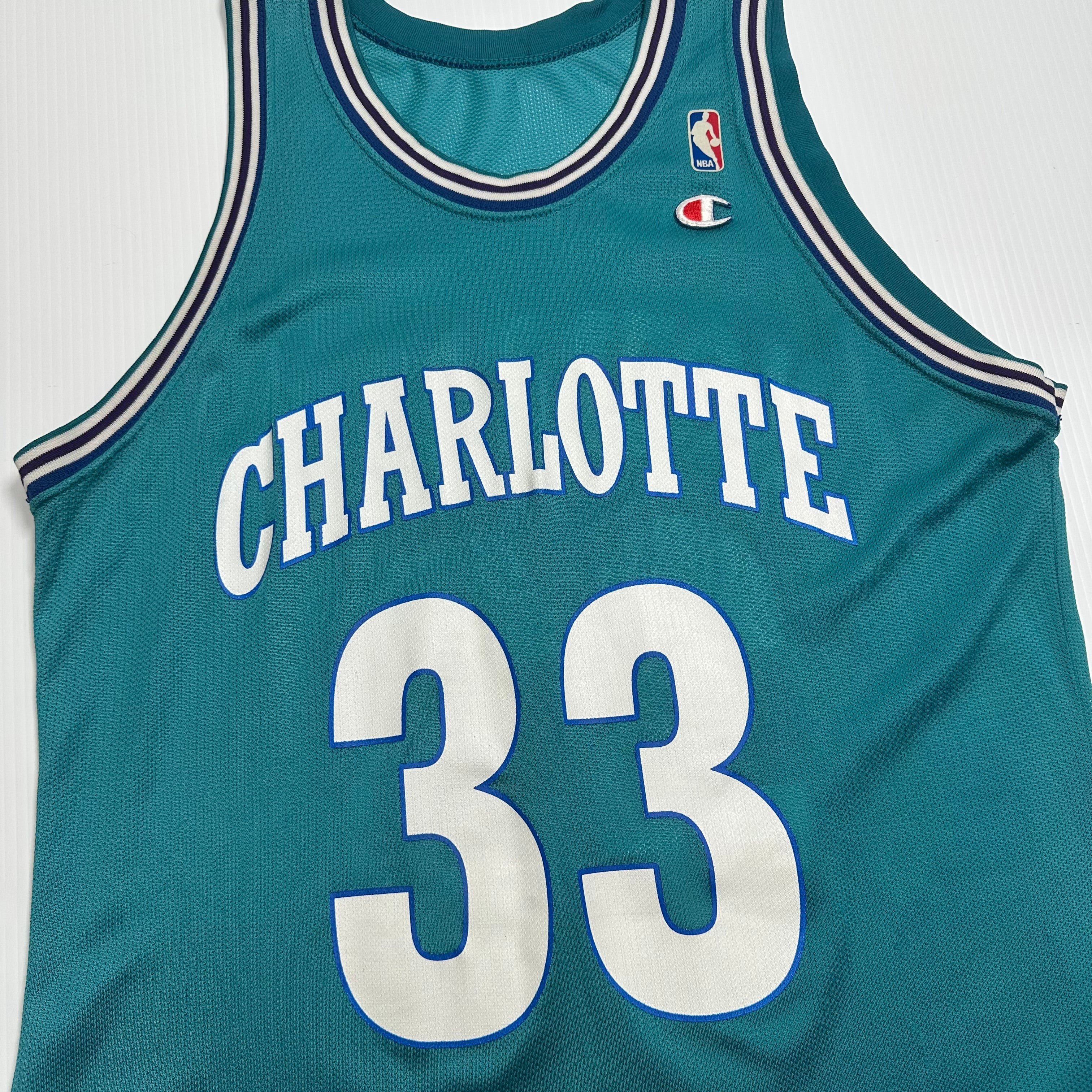 90s Champion Charlotte Hornets Alonzo Mourning #33 Jersey XL