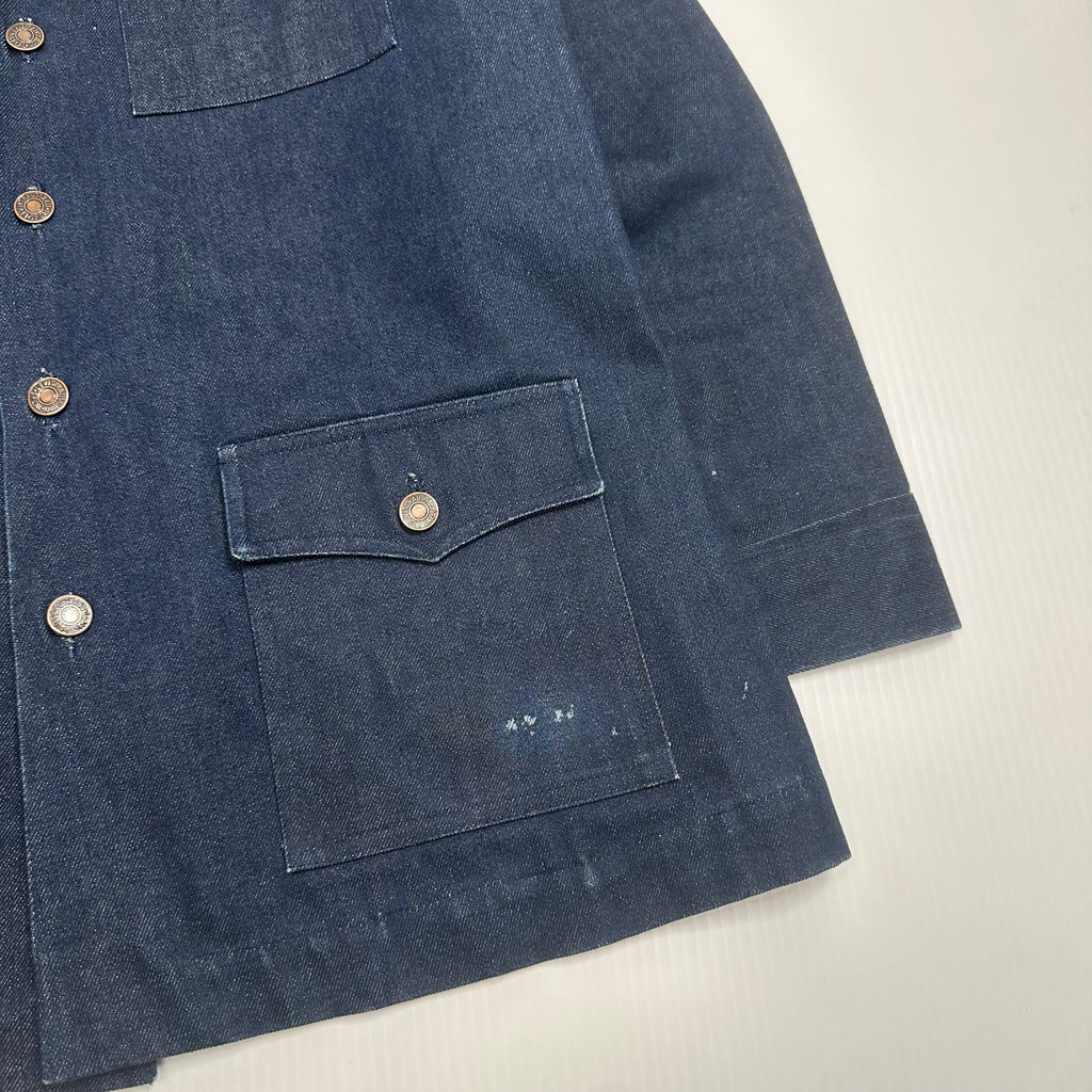 Vintage Levi's Selvedge Dark Wash Denim Chore Coat L