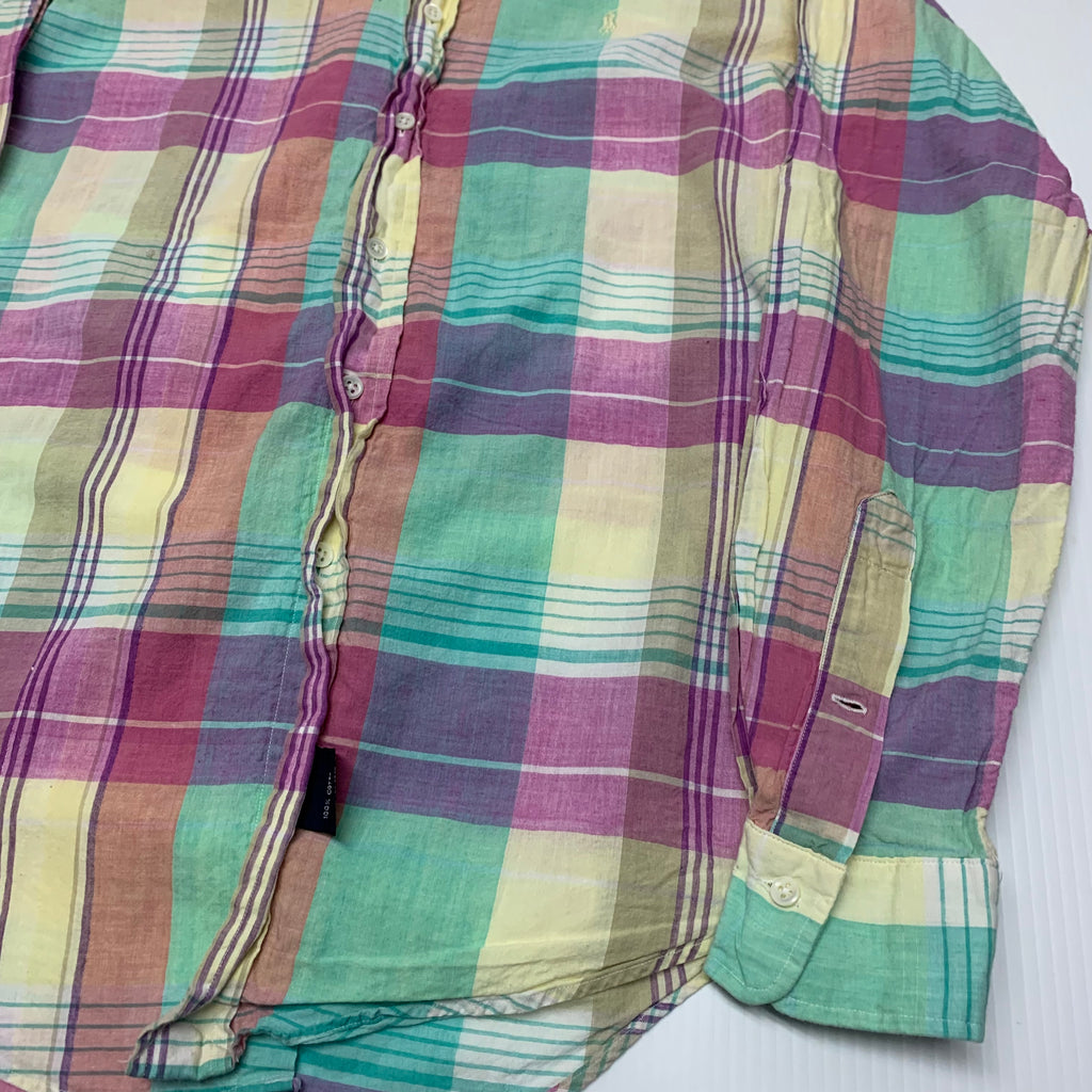 Polo RL Plaid Pastel Button Down M