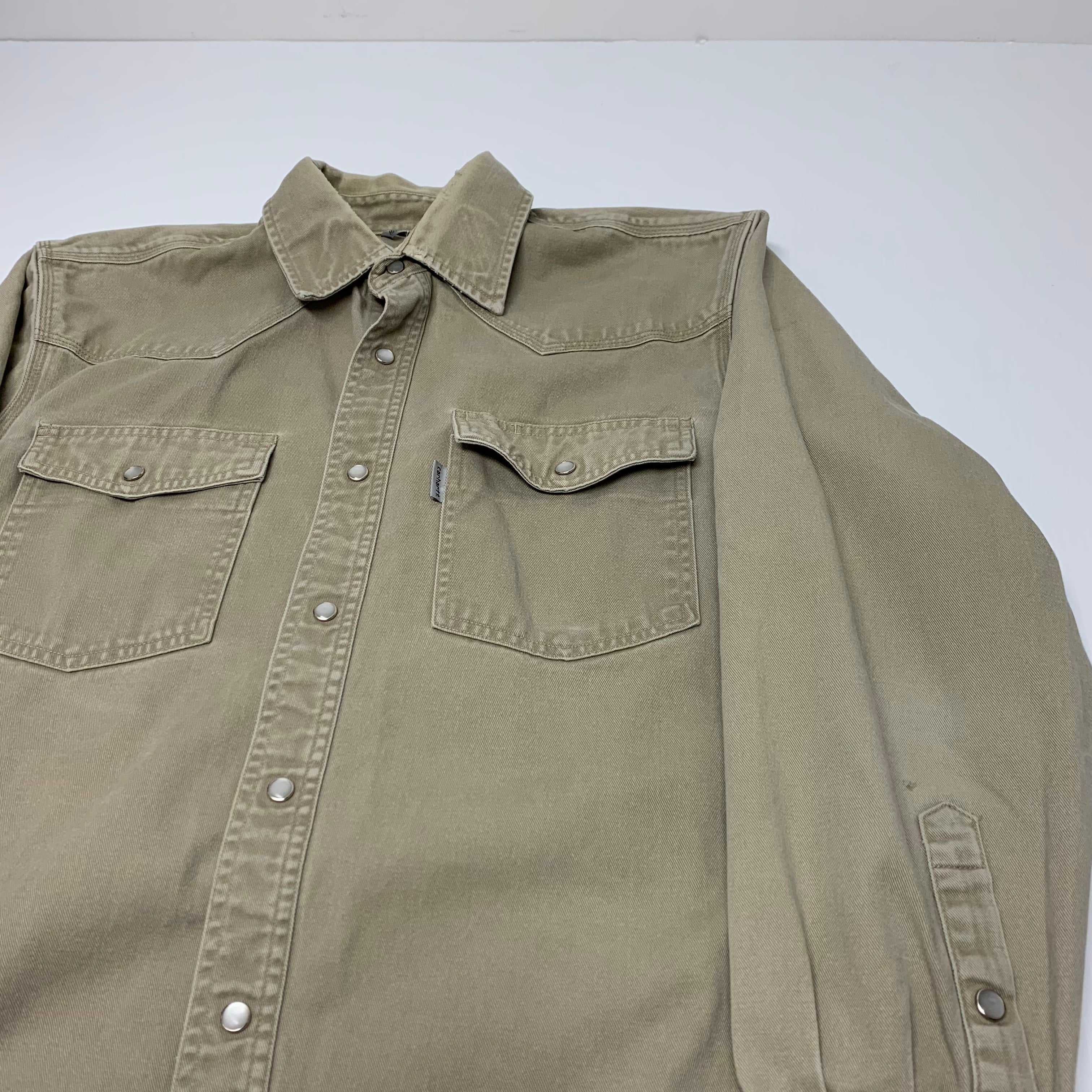 Carhartt Beige Denim Button Up L
