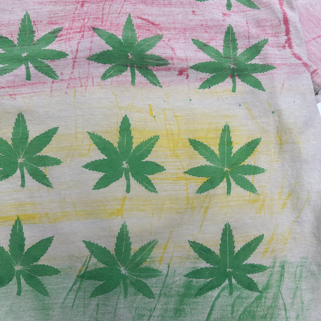 90s Cannabis Jamaica AOP Rasta Graphic Tee M