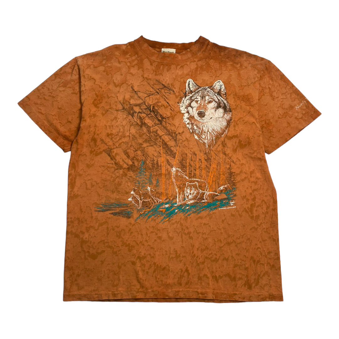 90s Dakota Wolf Tie Dye Tee L