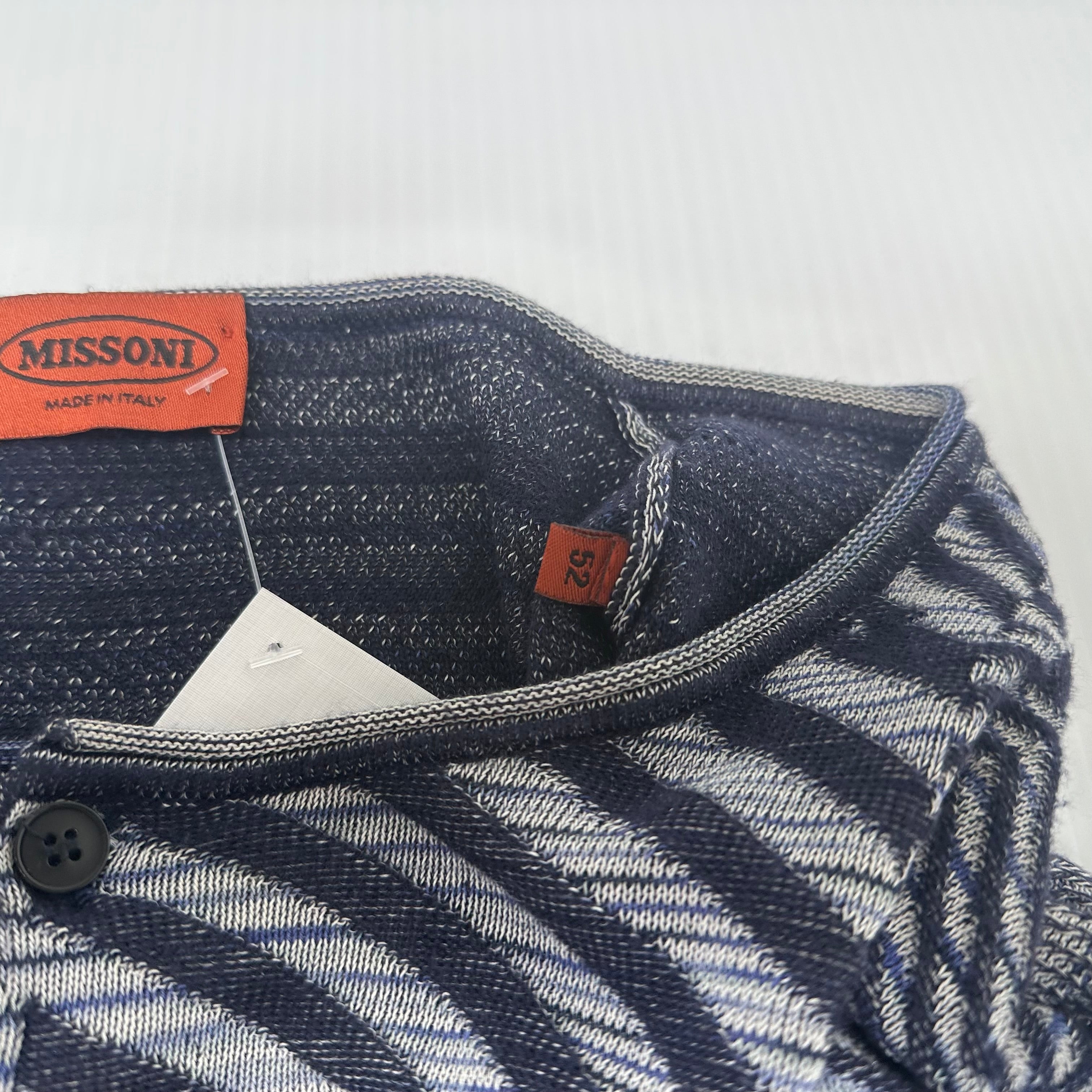 Vintage Missoni Italy Pattern Henley Sweater M