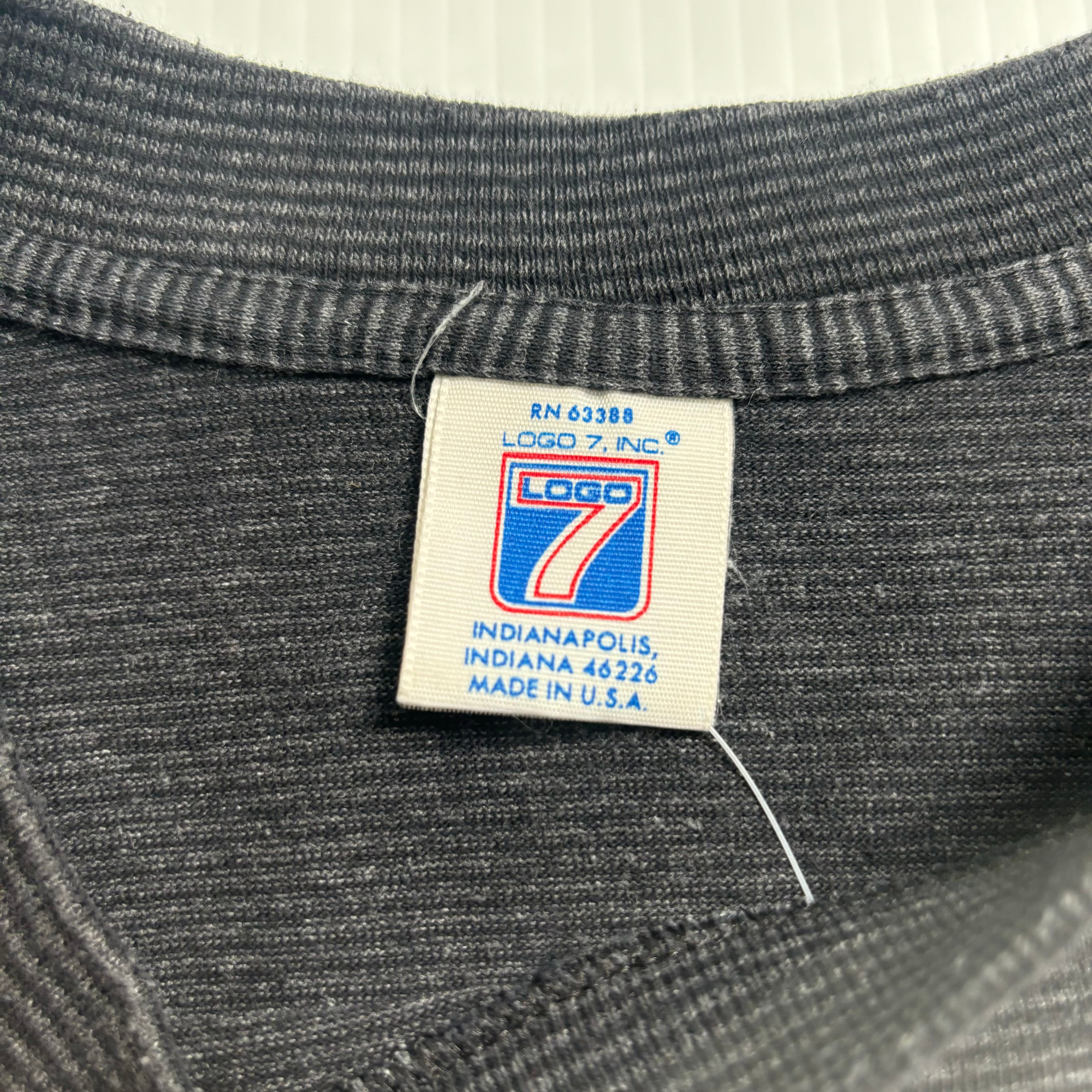 1991 Charlotte Hornets Logo 7 Striped Tee M