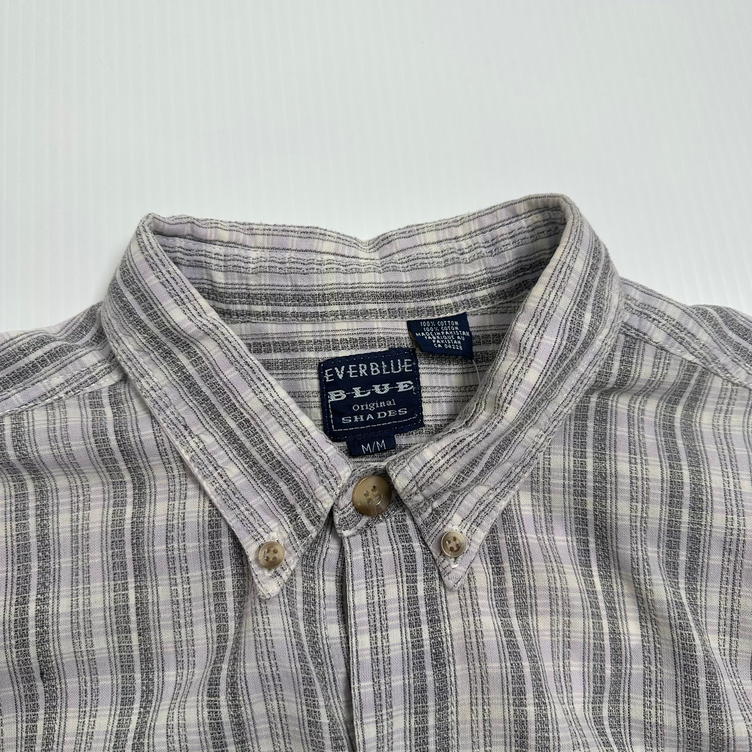 Vintage Everblue Plaid Short Sleeve Button Up Shirt M