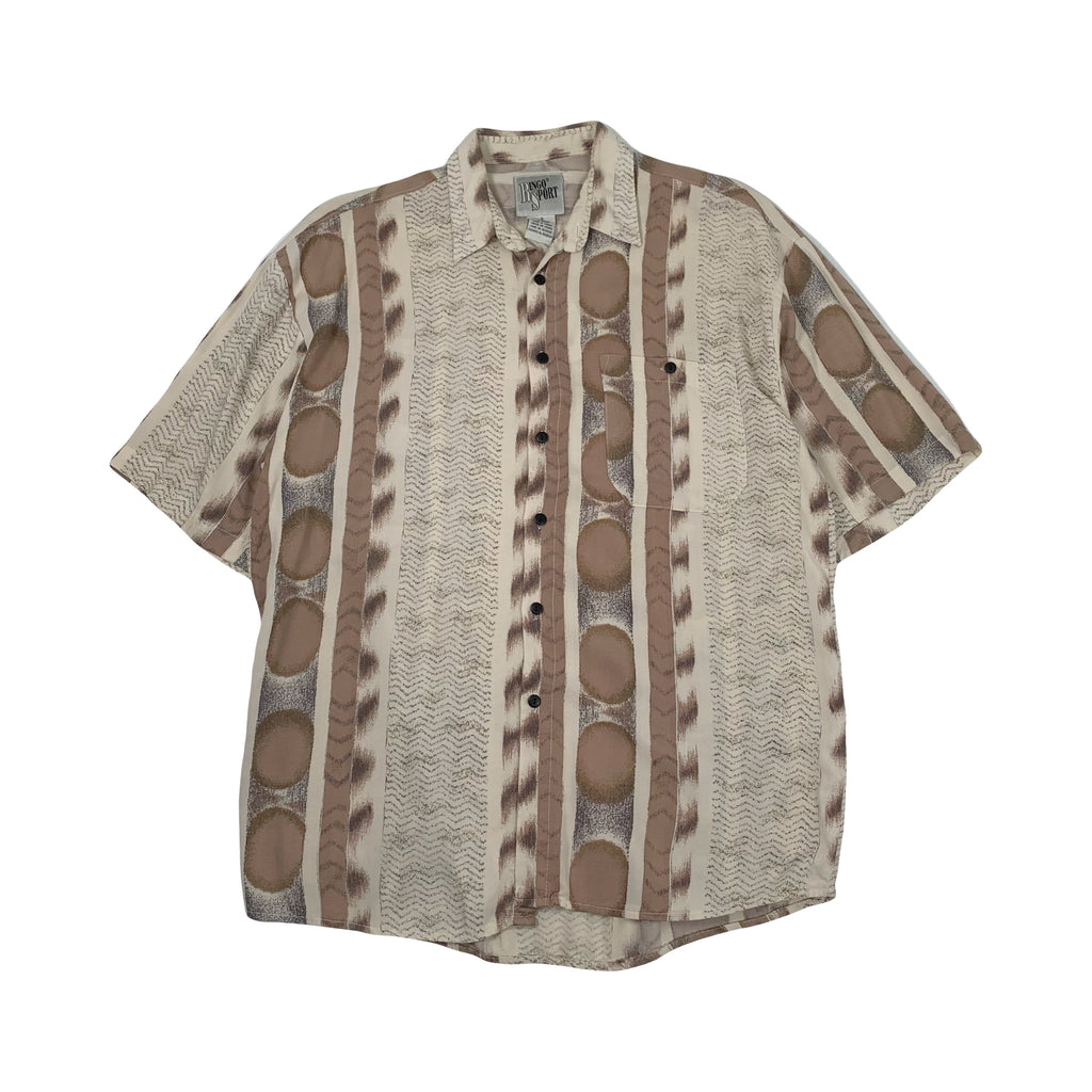 Vintage Ringo Sport Abstract Pattern Short Sleeve Button Up S