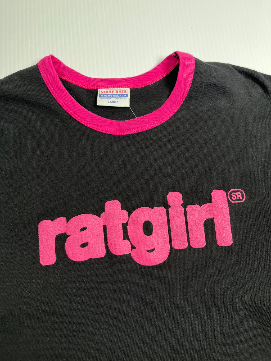 Y2K Ratgirl Ringer Tee L