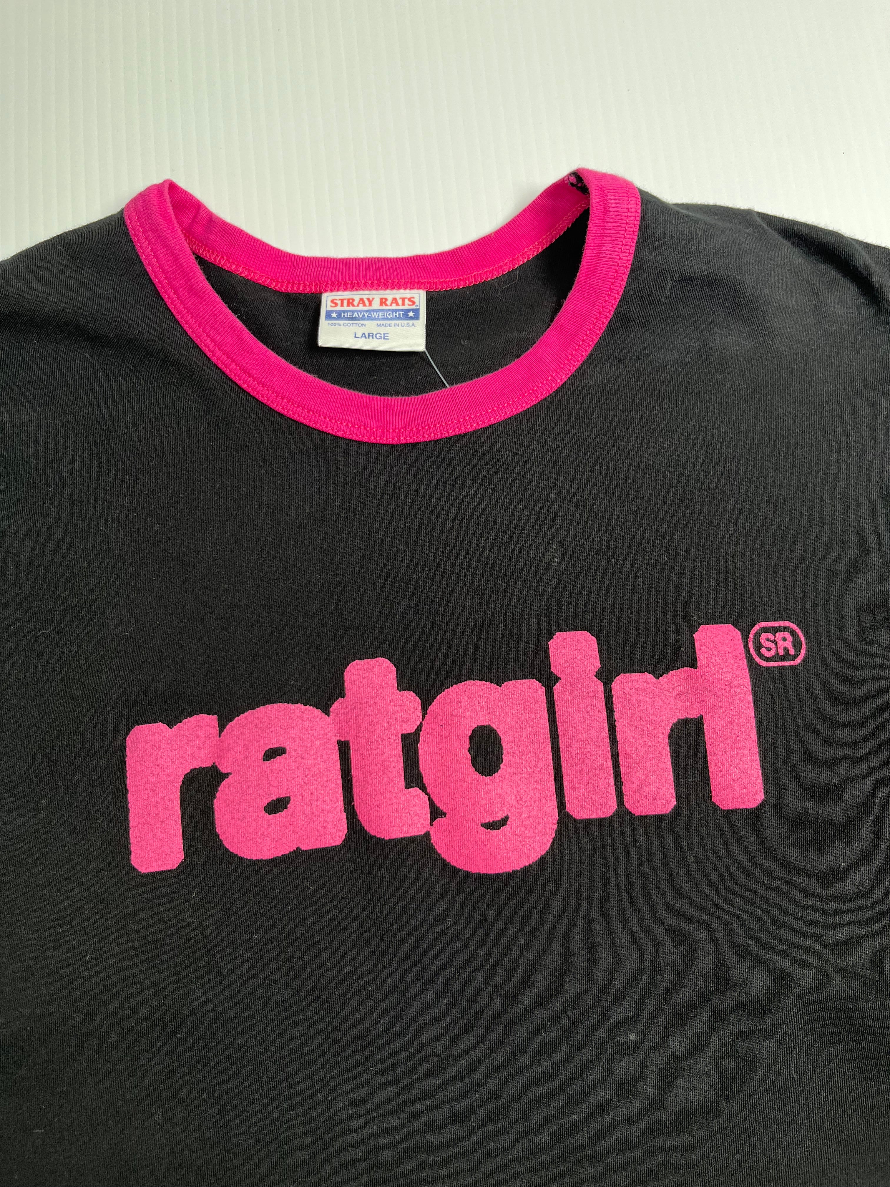 Y2K Ratgirl Ringer Tee L