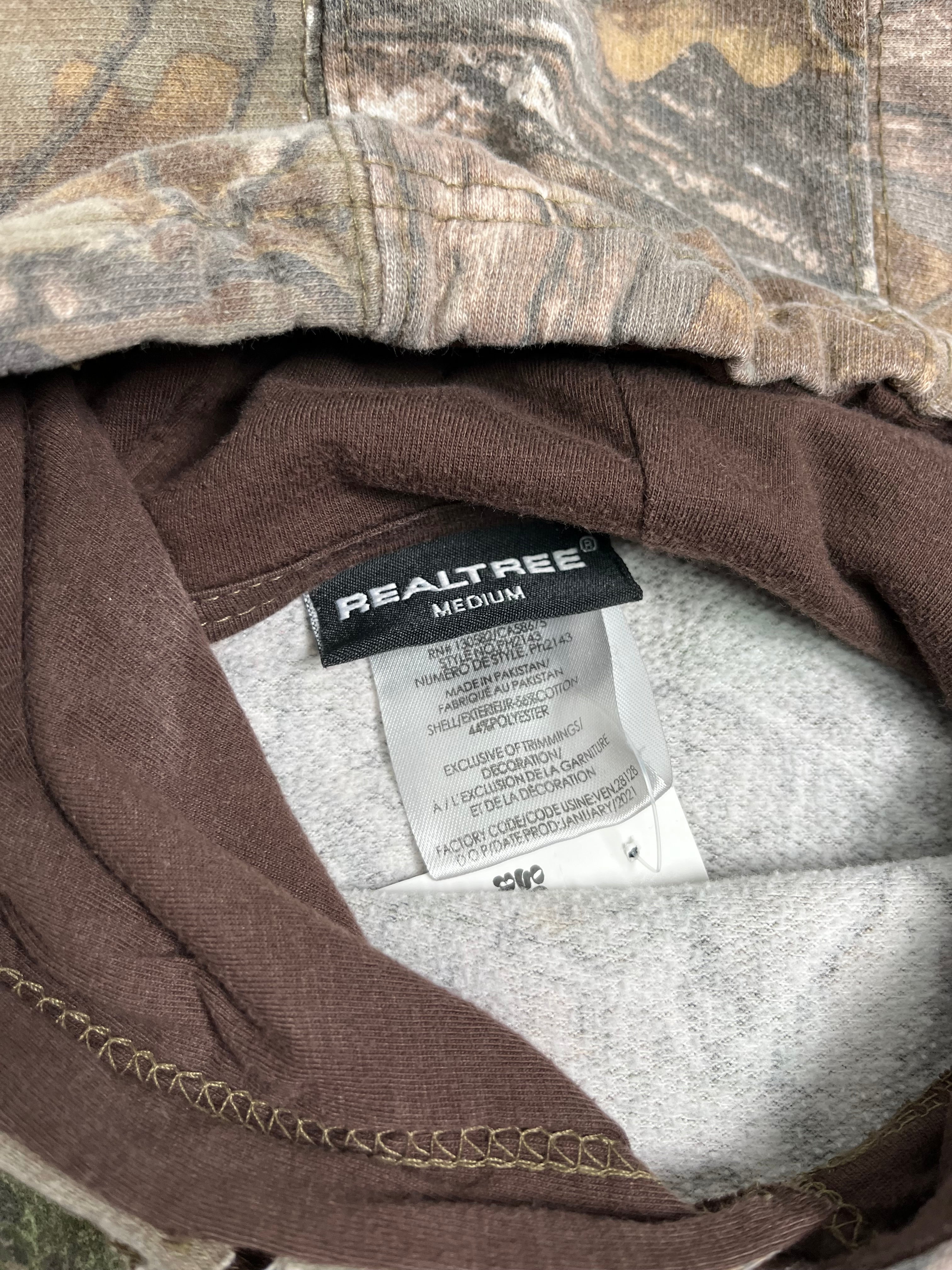 Realtree Logo Camouflage Faded Hoodie M