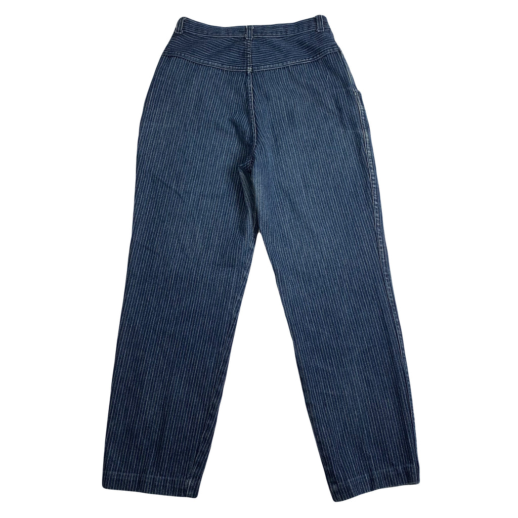 Vintage Pinstripe Dark Wash Denim 28