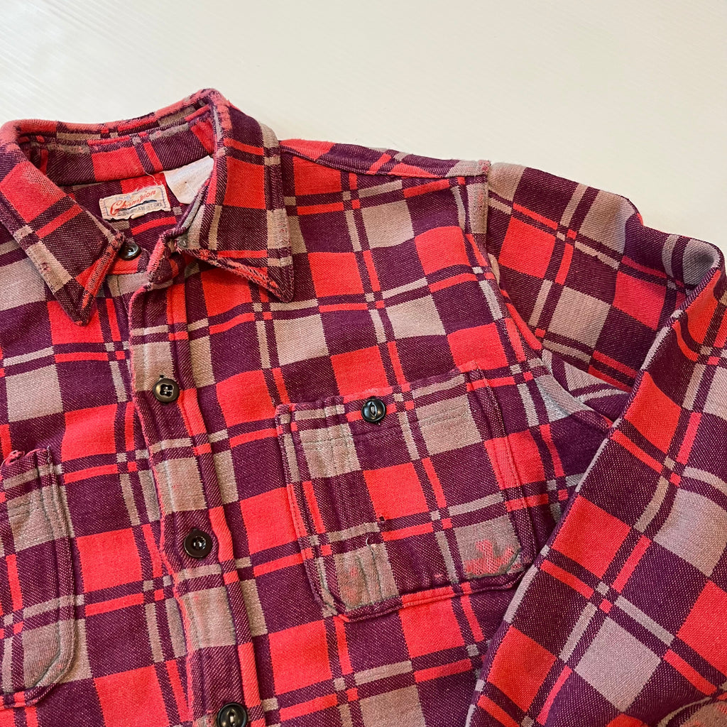 Vintage Champion Mackinaw Plaid Flannel Shirt L