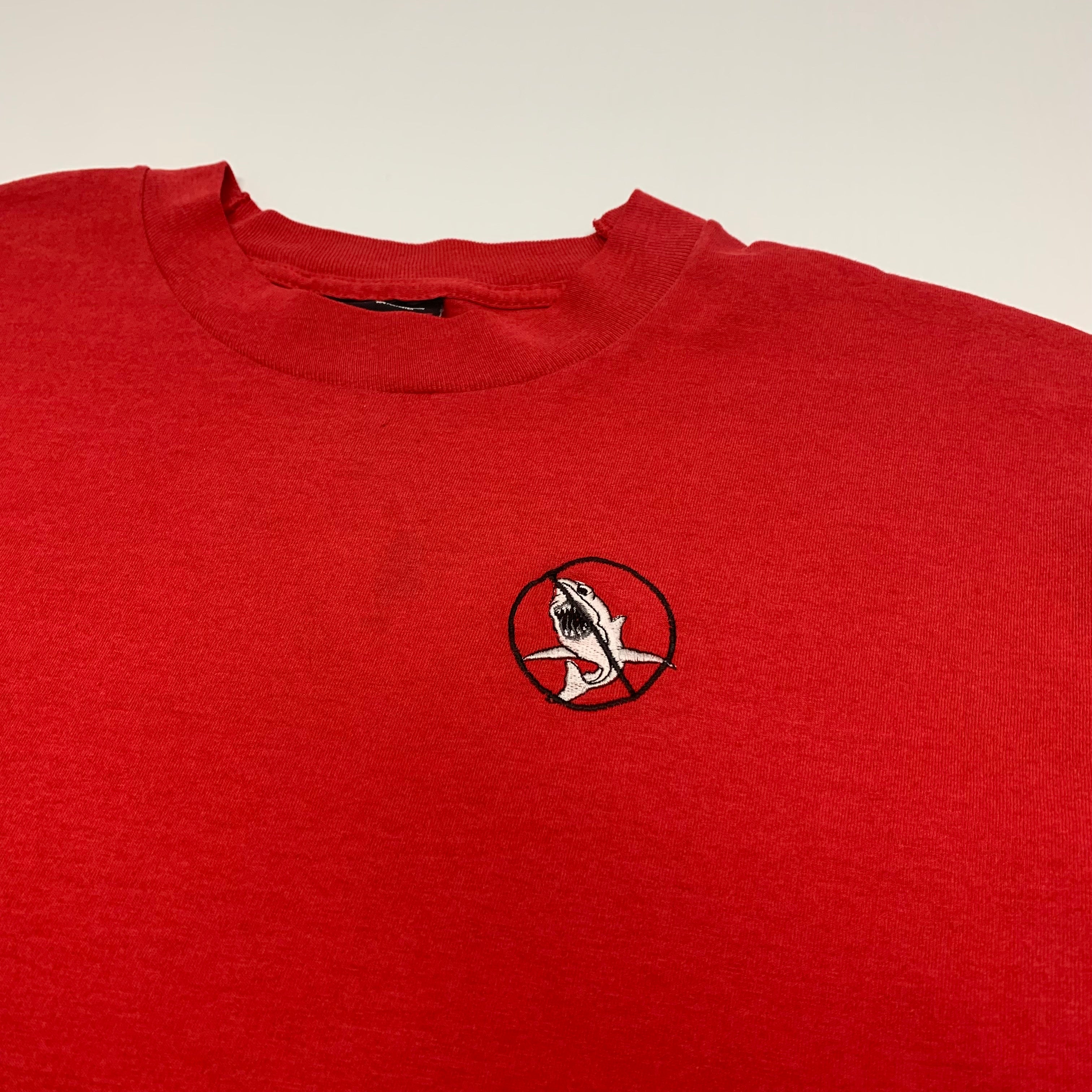 Vintage No Sharks Red Tee XL