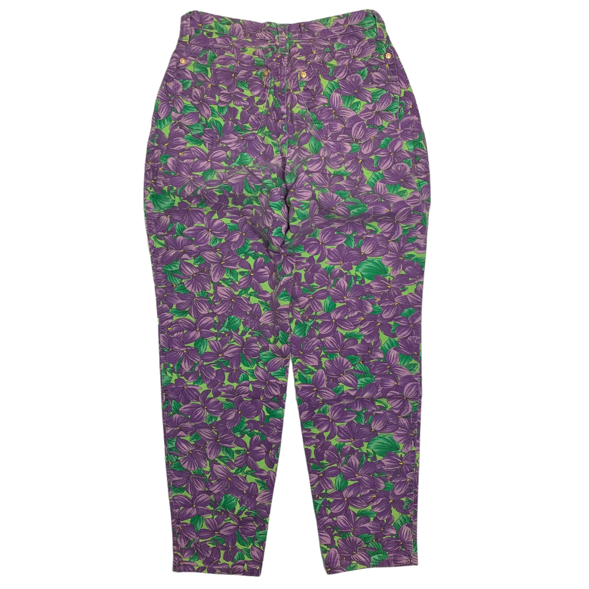 90s Versace Floral Print Denim 29