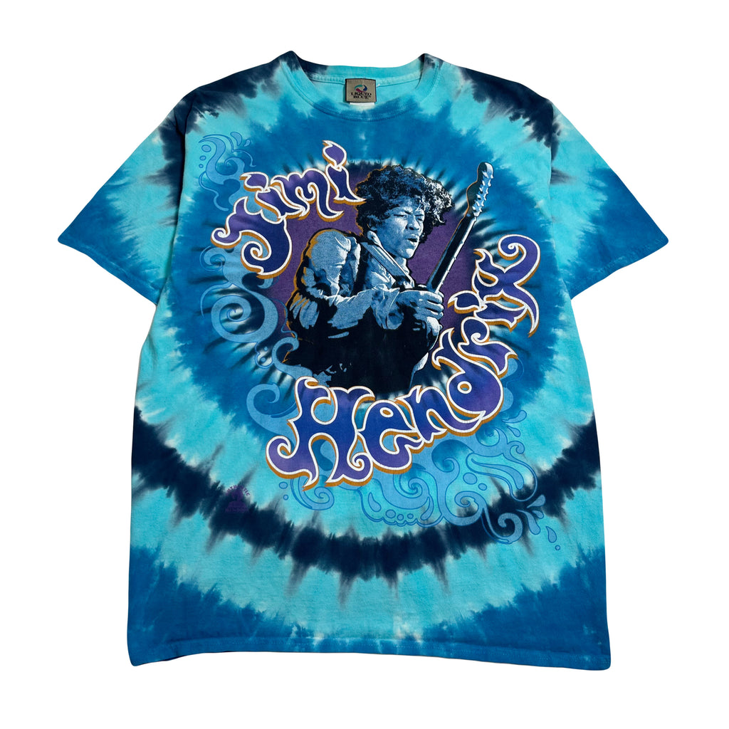 Vintage Jimi Hendrix Tie Dye Liquid Blue L