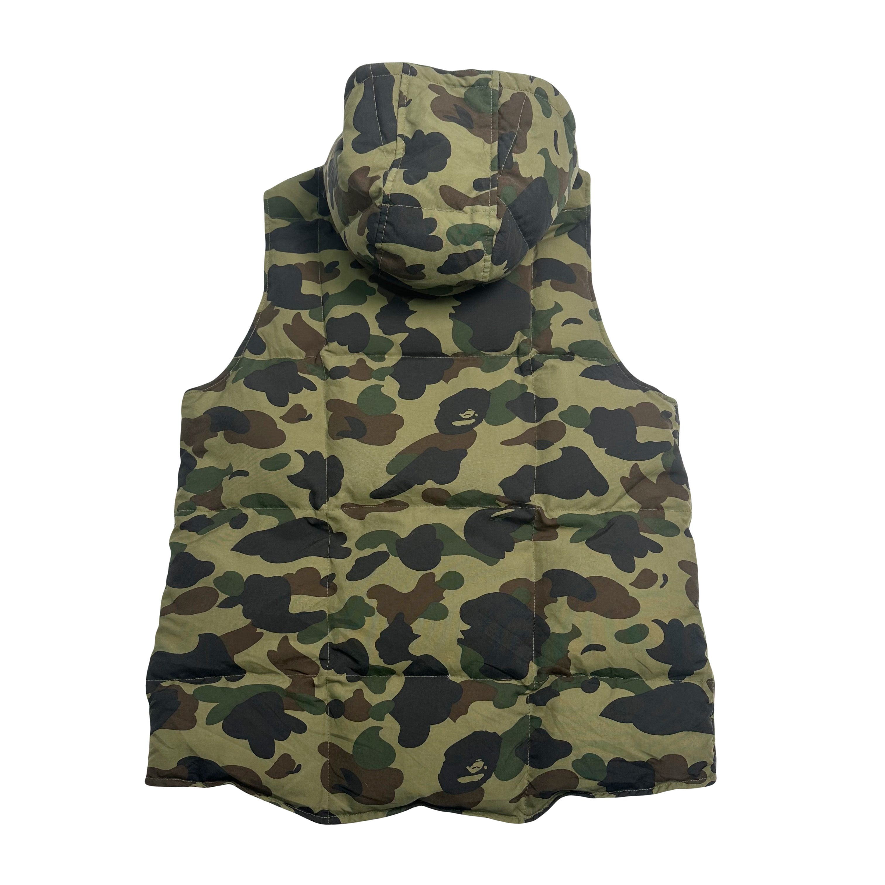 A Bathing Ape Camo Puffer Vest L