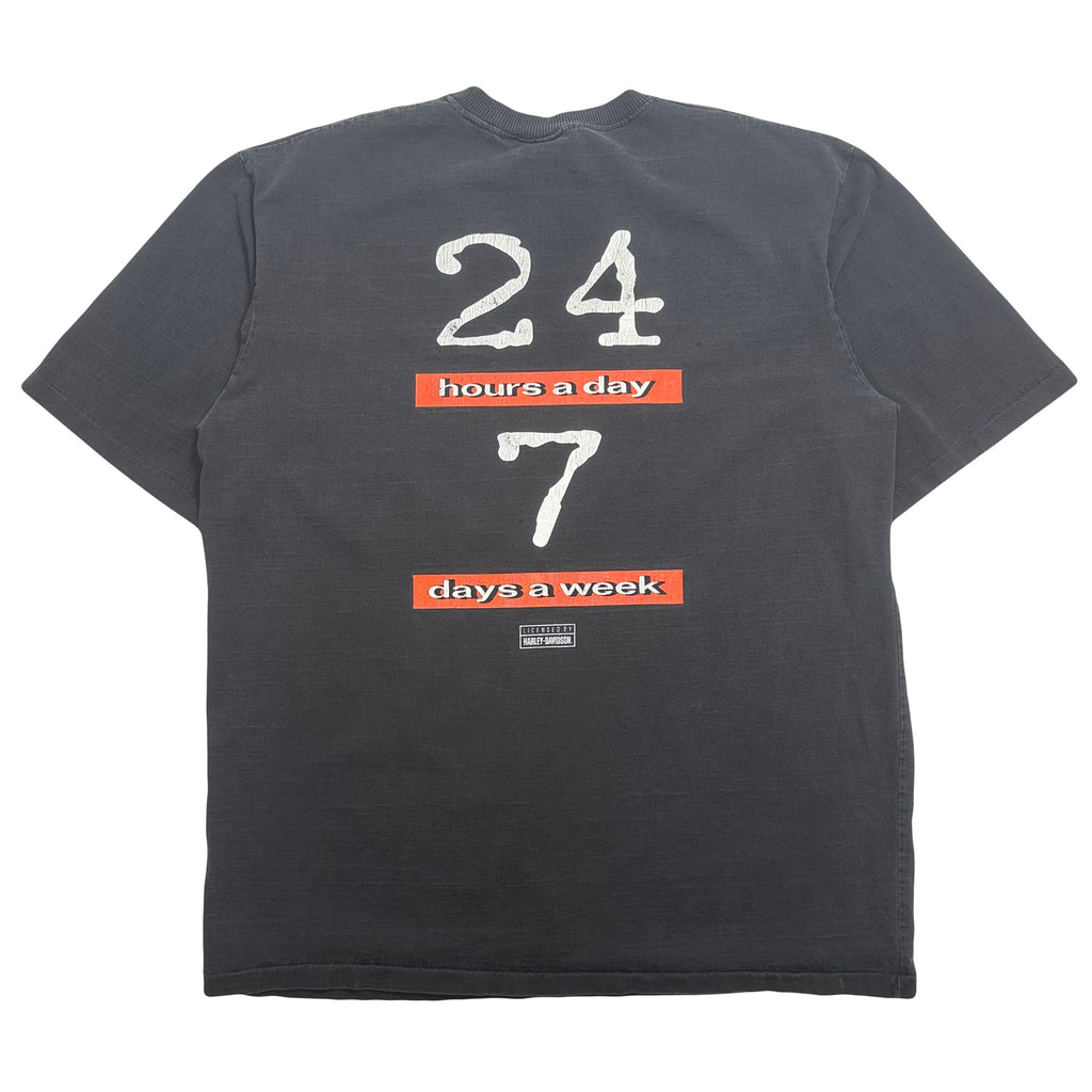 Vintage Harley Davidson Fatboy 24/7 Graphic Tee XL