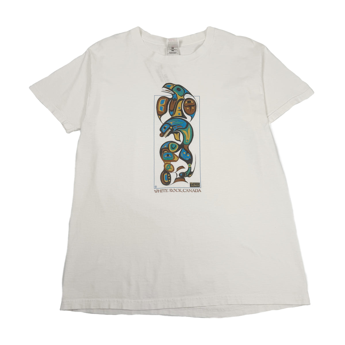 Vintage White Rock BC Totem Art Tee L