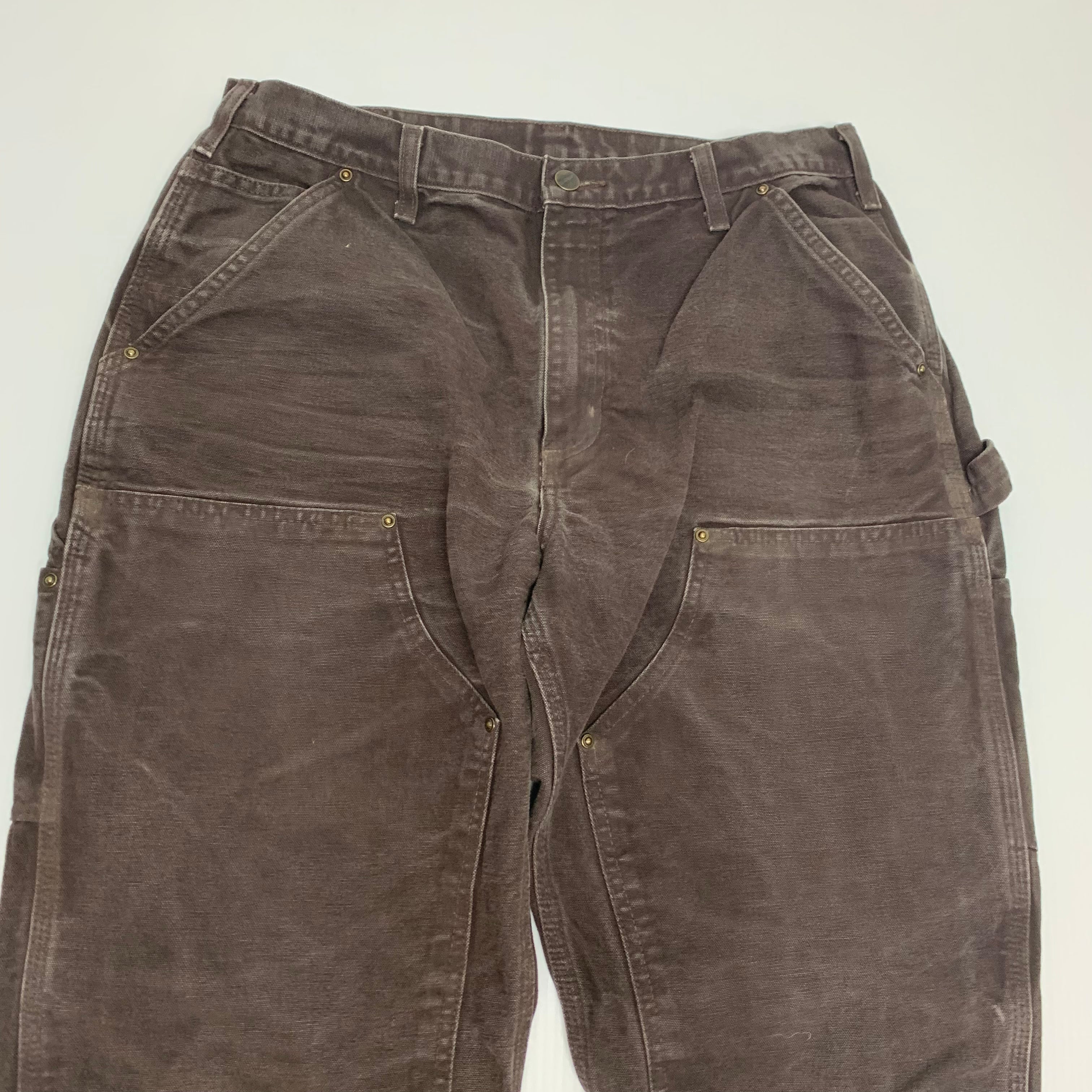 Carhartt Brown Double Knee Denim 34x32 0196