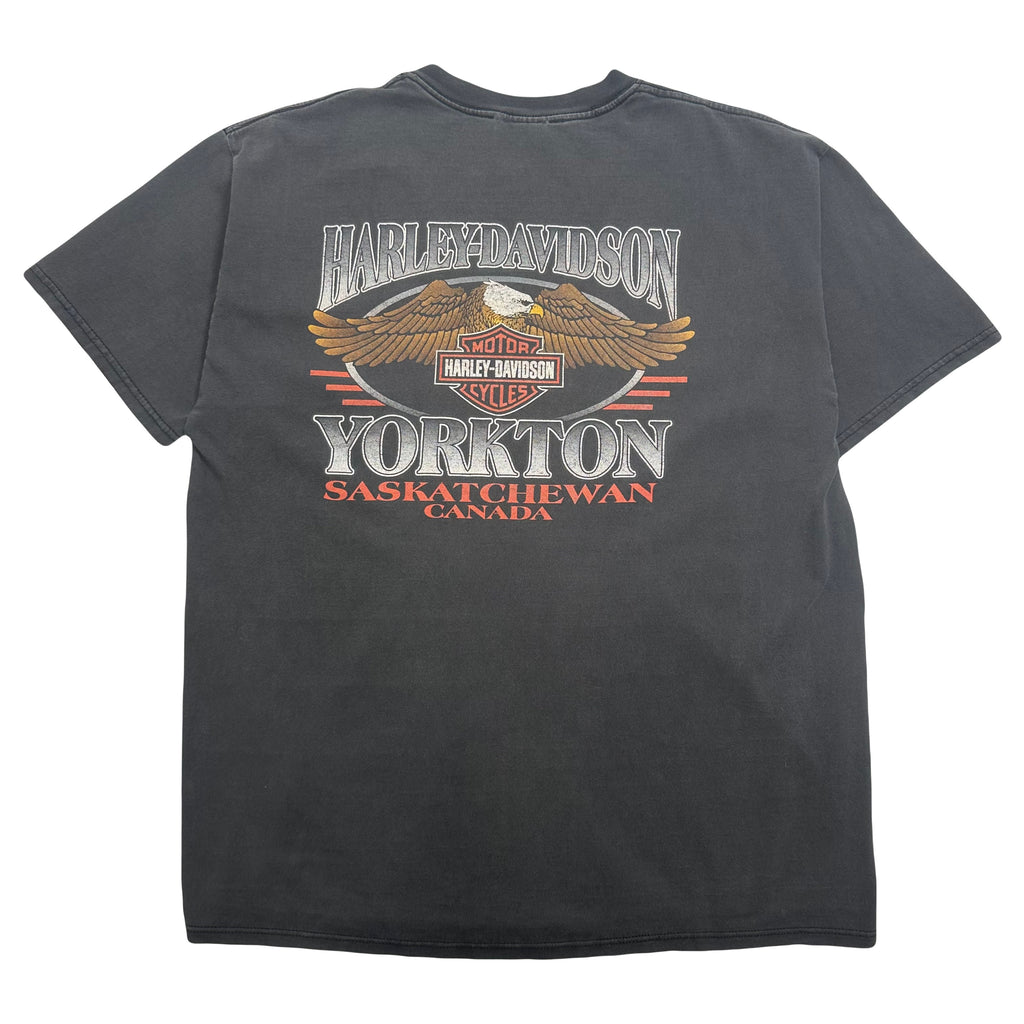 Vintage Harley Davidson Yorkton Saskatchewan Graphic Tee L