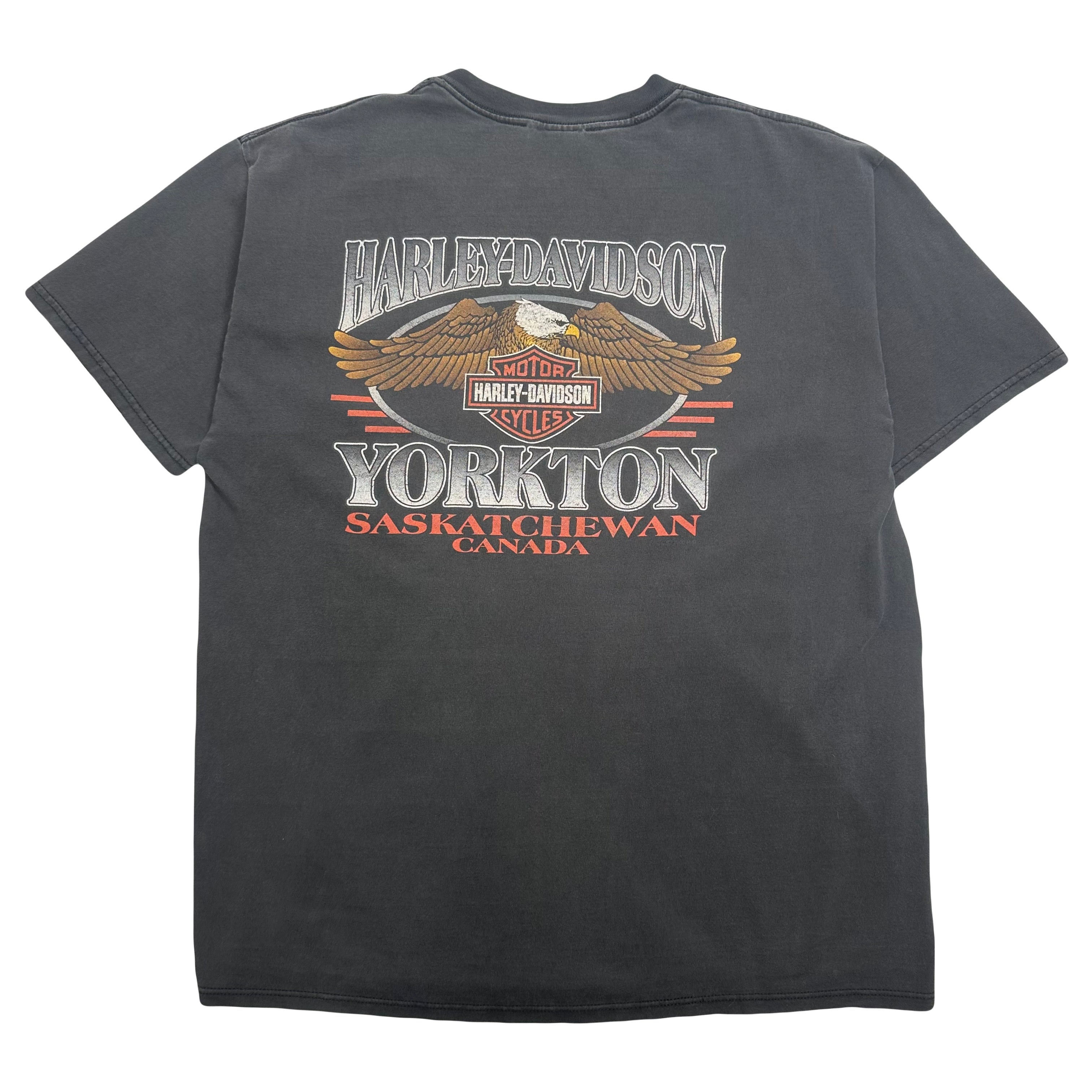 Vintage Harley Davidson Yorkton Saskatchewan Graphic Tee L
