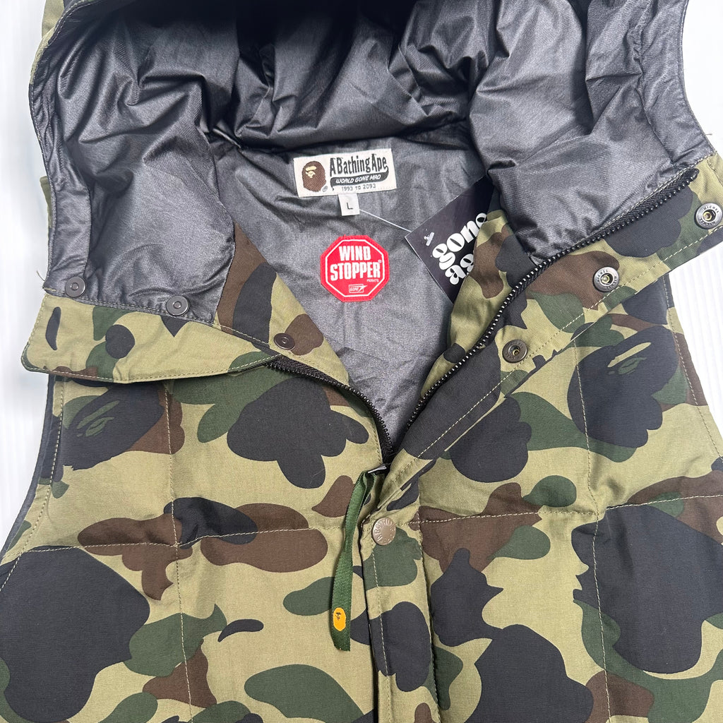 A Bathing Ape Camo Puffer Vest L