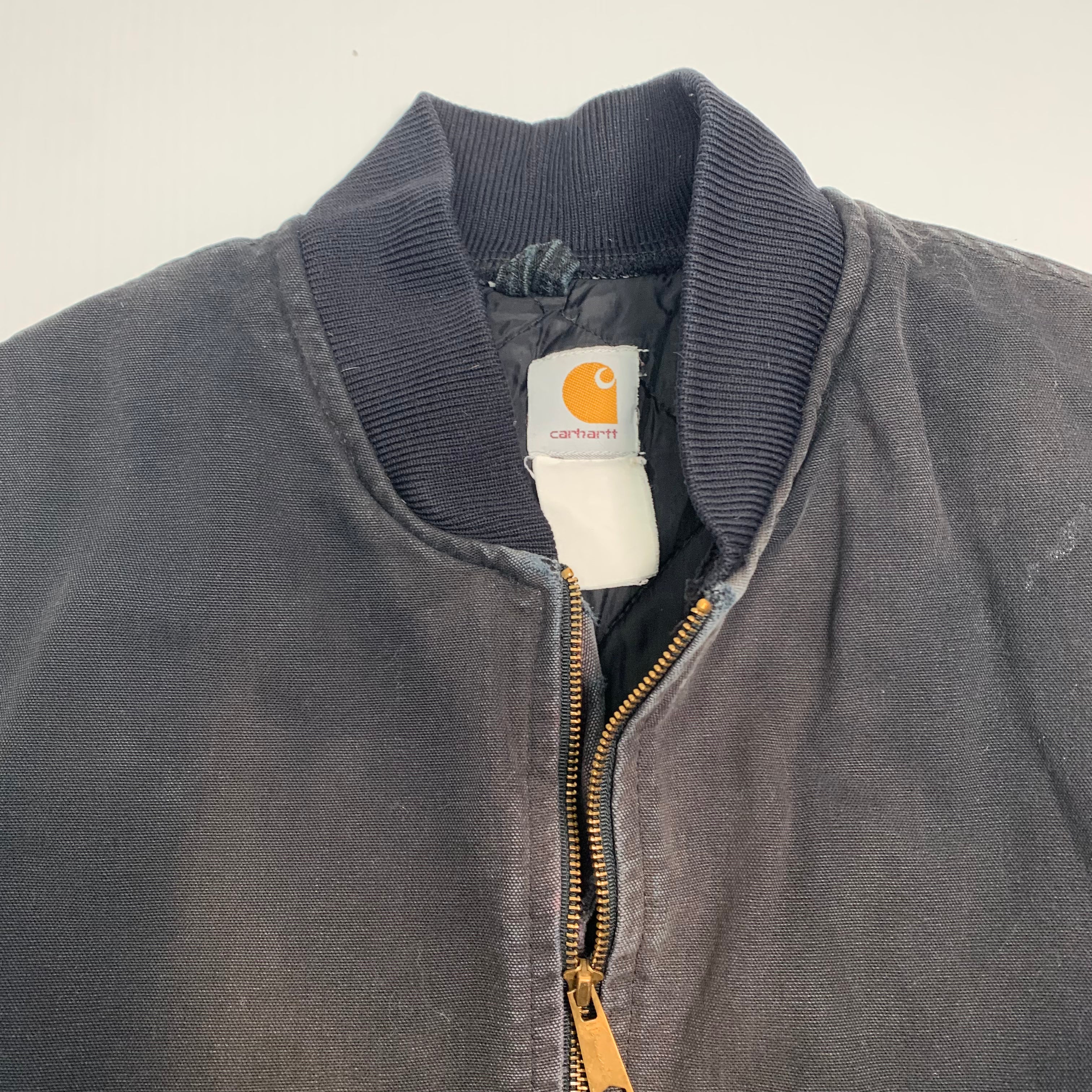 Carhartt Distressed Black Denim Vest XXL