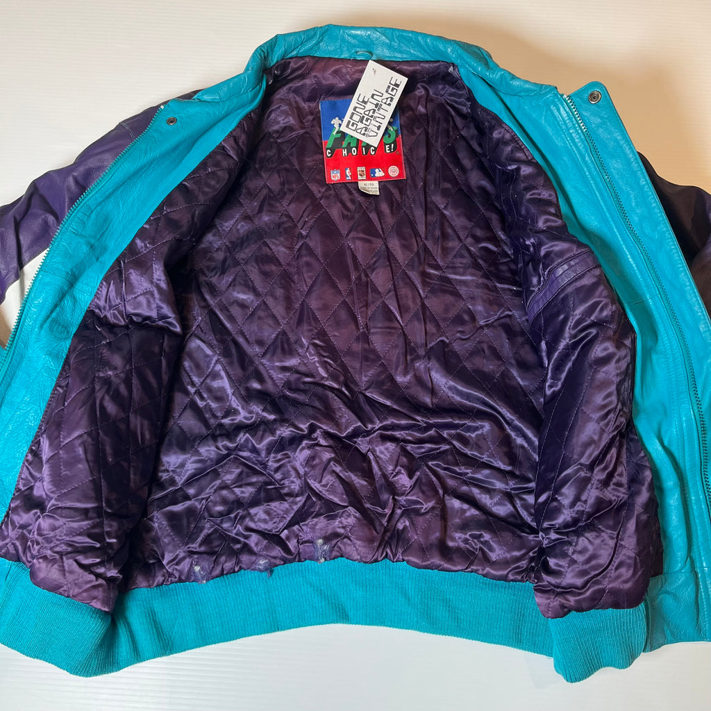 Vintage Fans Choice Charlotte Hornets Leather Jacket XL