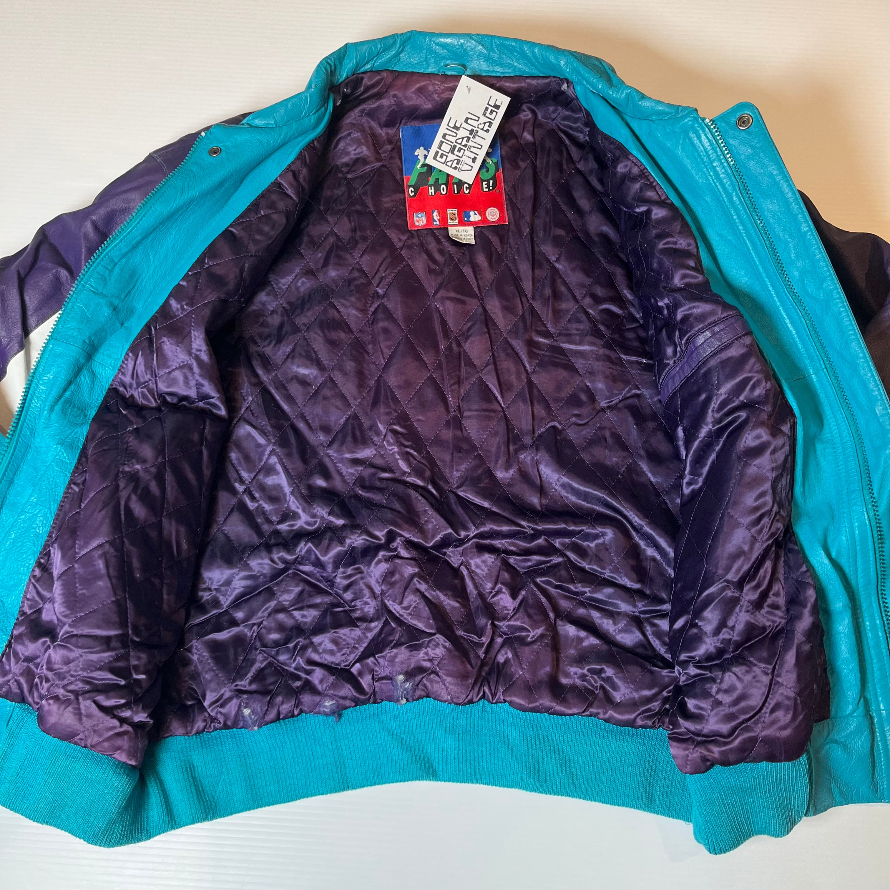 Vintage Fans Choice Charlotte Hornets Leather Jacket XL