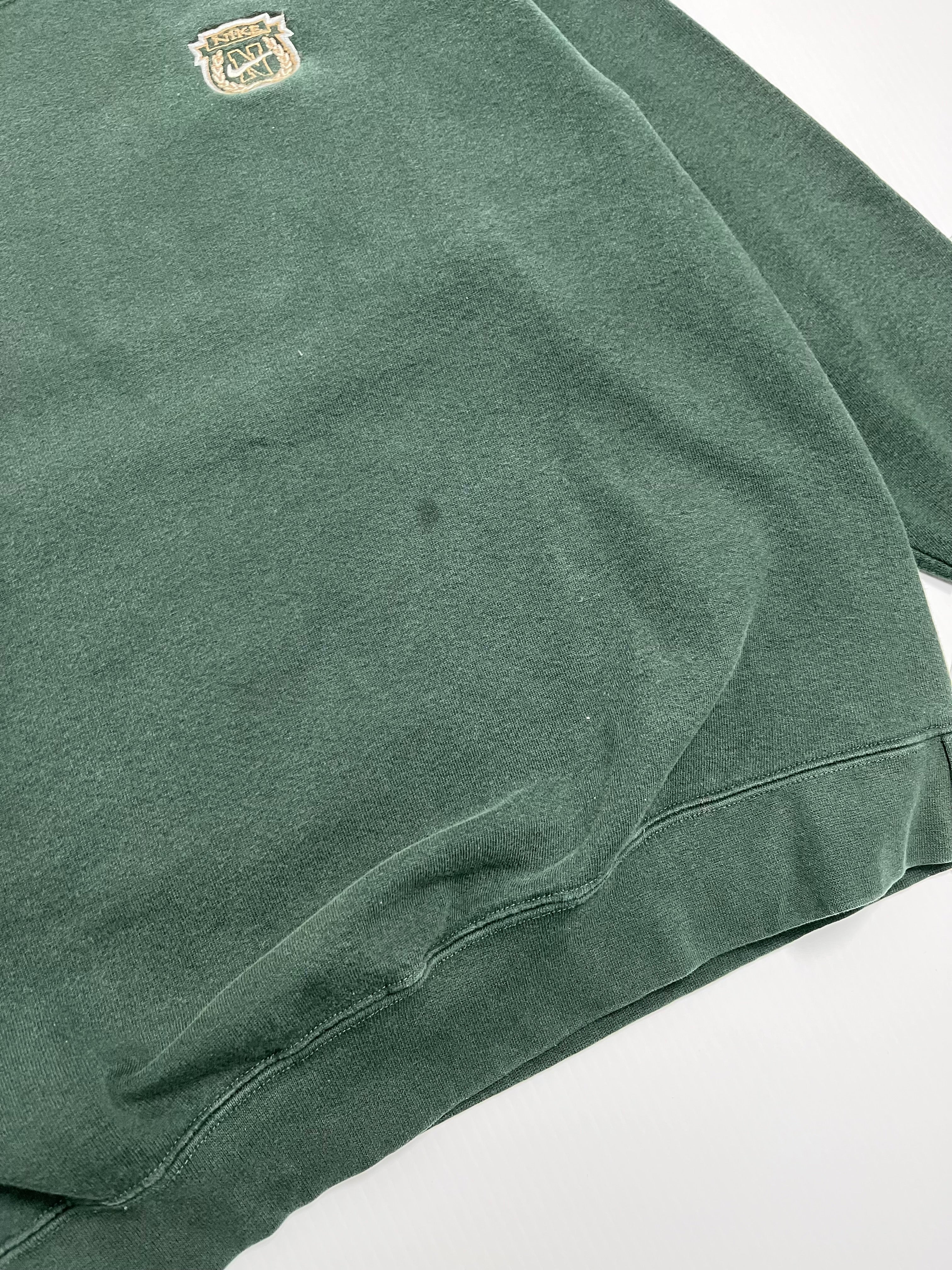 90s Nike Forest Green Crest Logo Crewneck L