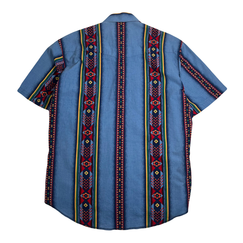 Vintage Wrangler Patterned Short Sleeve Button Up Shirt L