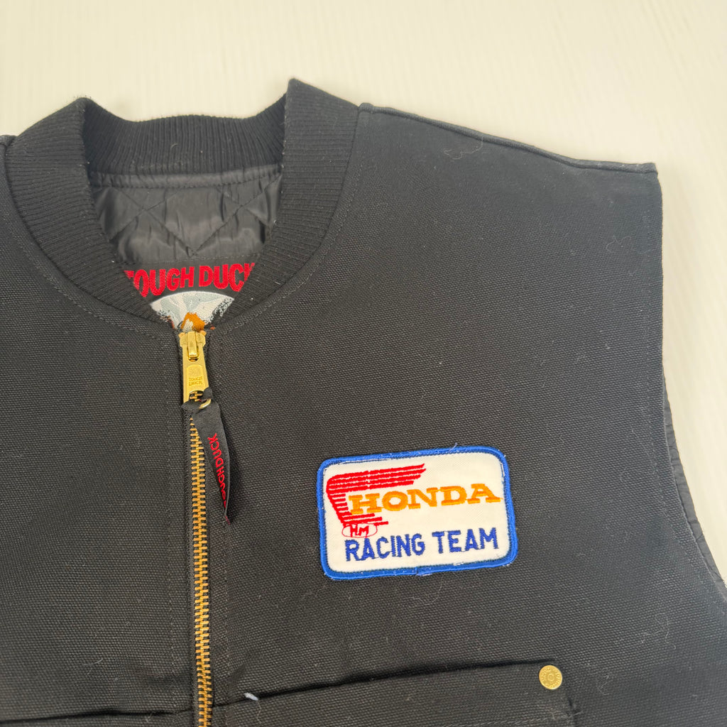 Vintage Tough Duck Honda Racing Patch Work Vest L