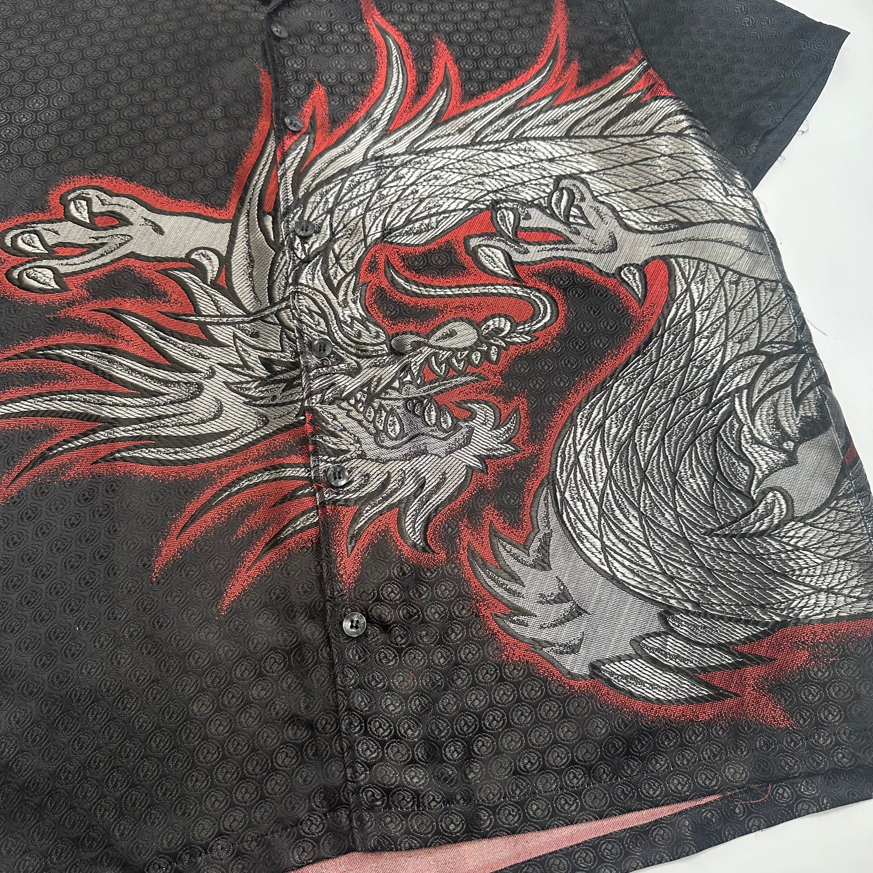 2001 MT:2 Dragon Short Sleeve Button Up Shirt XL