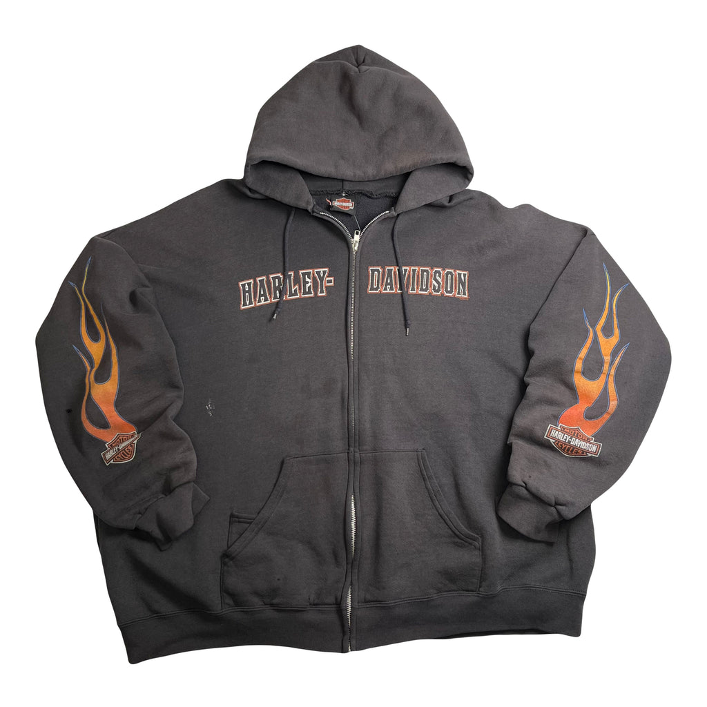Vintage Harley Davidson Vancouver Flame Zip Hoodie XXL