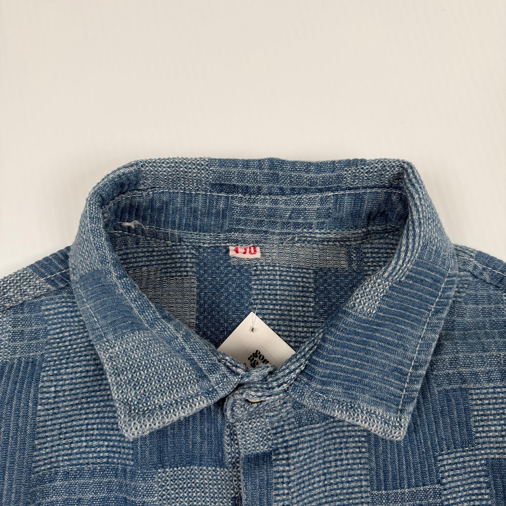 Vintage Patchwork Denim Button Up Shirt L