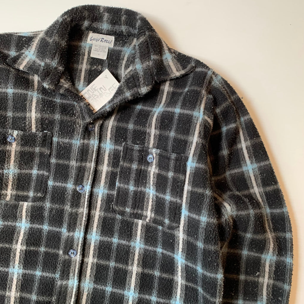 Vintage Luigi Rossi Heavy Fleece Plaid Button Up L