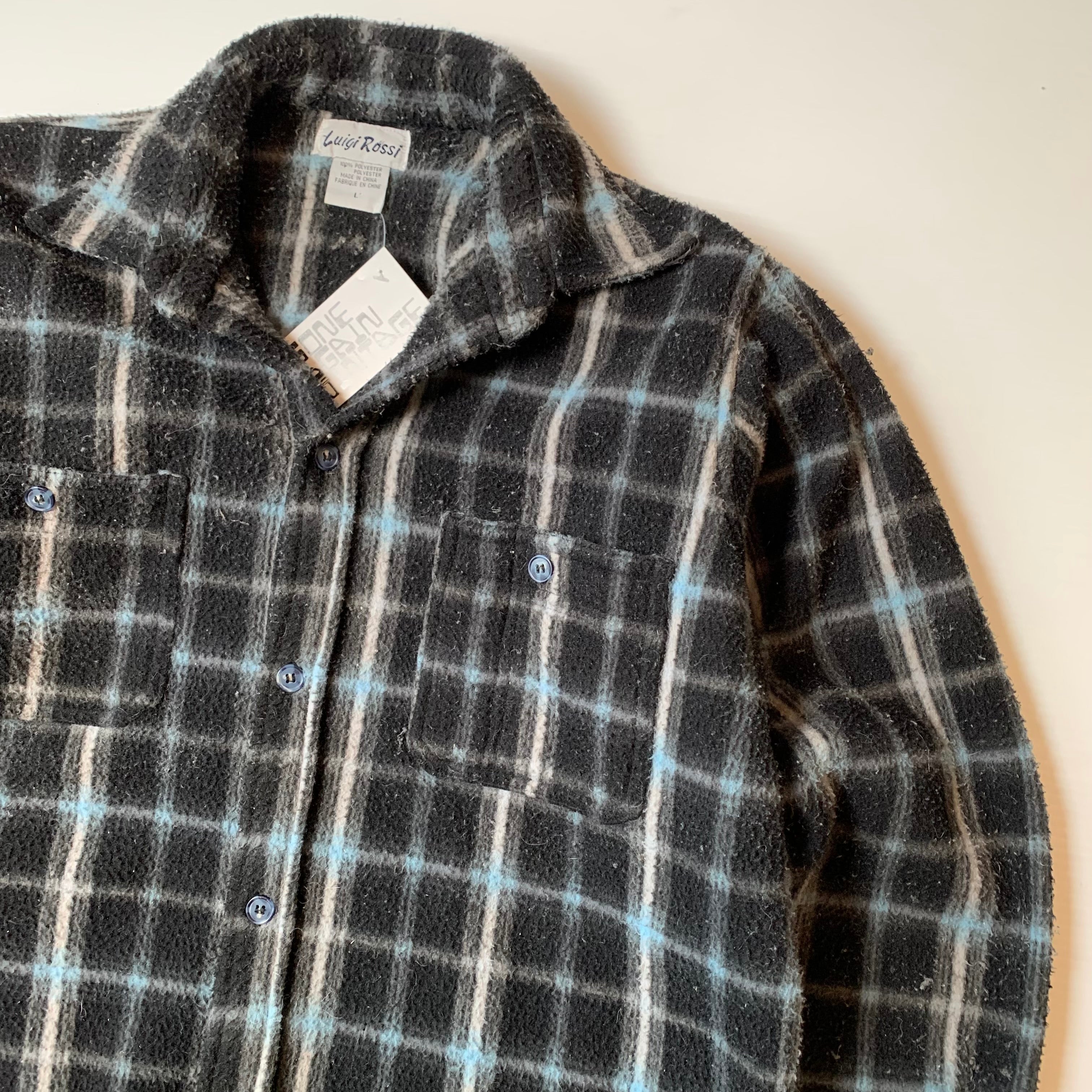 Vintage Luigi Rossi Heavy Fleece Plaid Button Up L