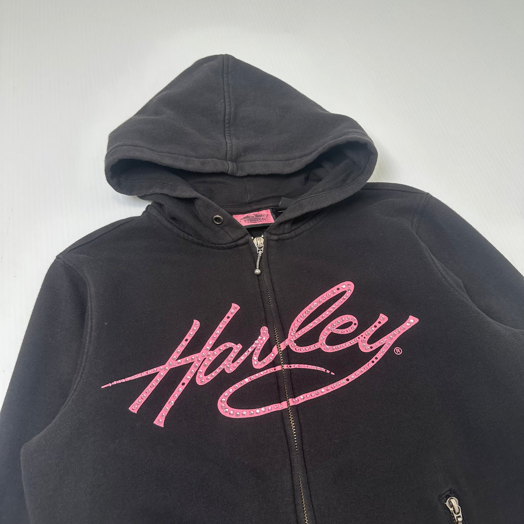 Harley Davidson Jewel Logo Zip Hoodie Women's M