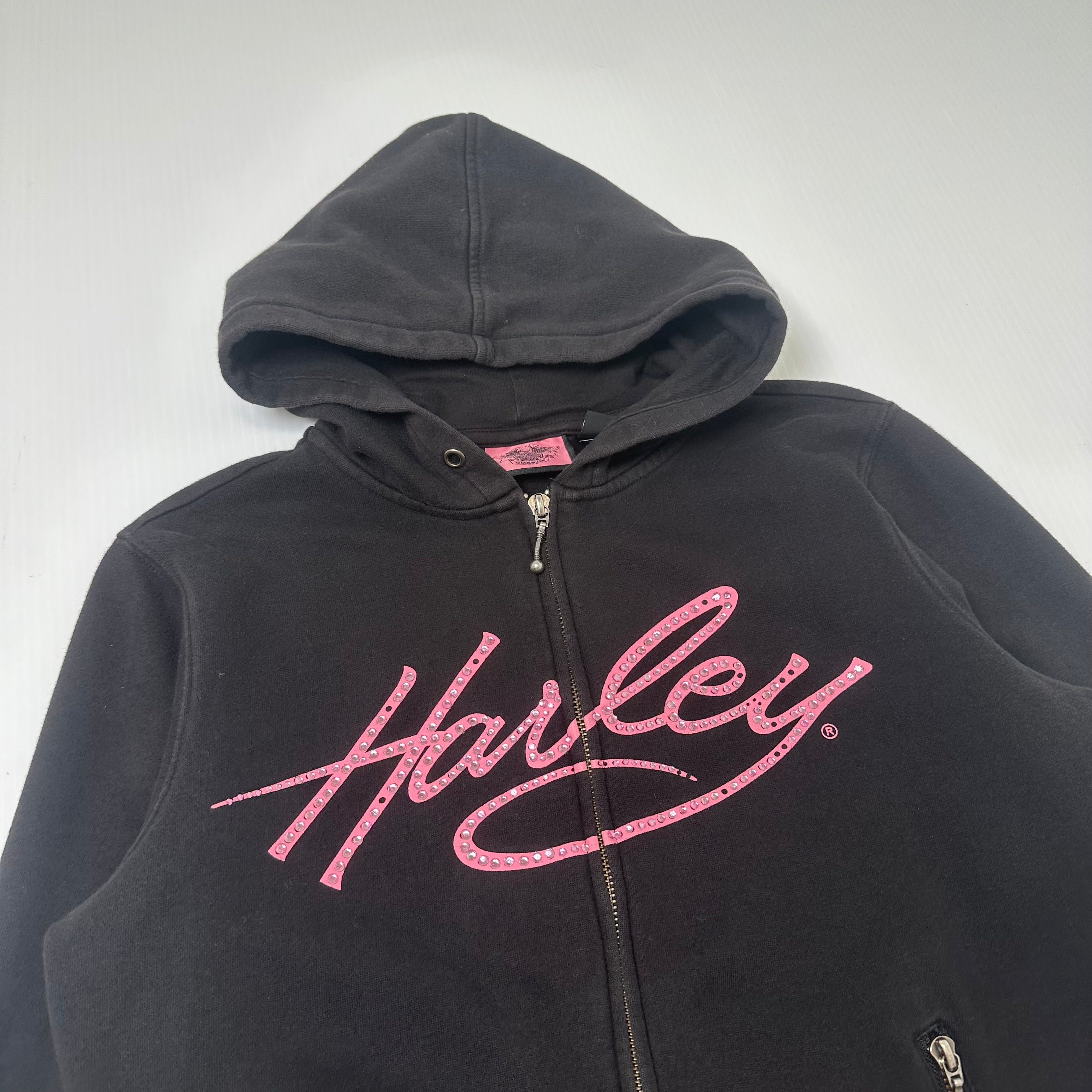 Harley Davidson Jewel Logo Zip Hoodie Women's M