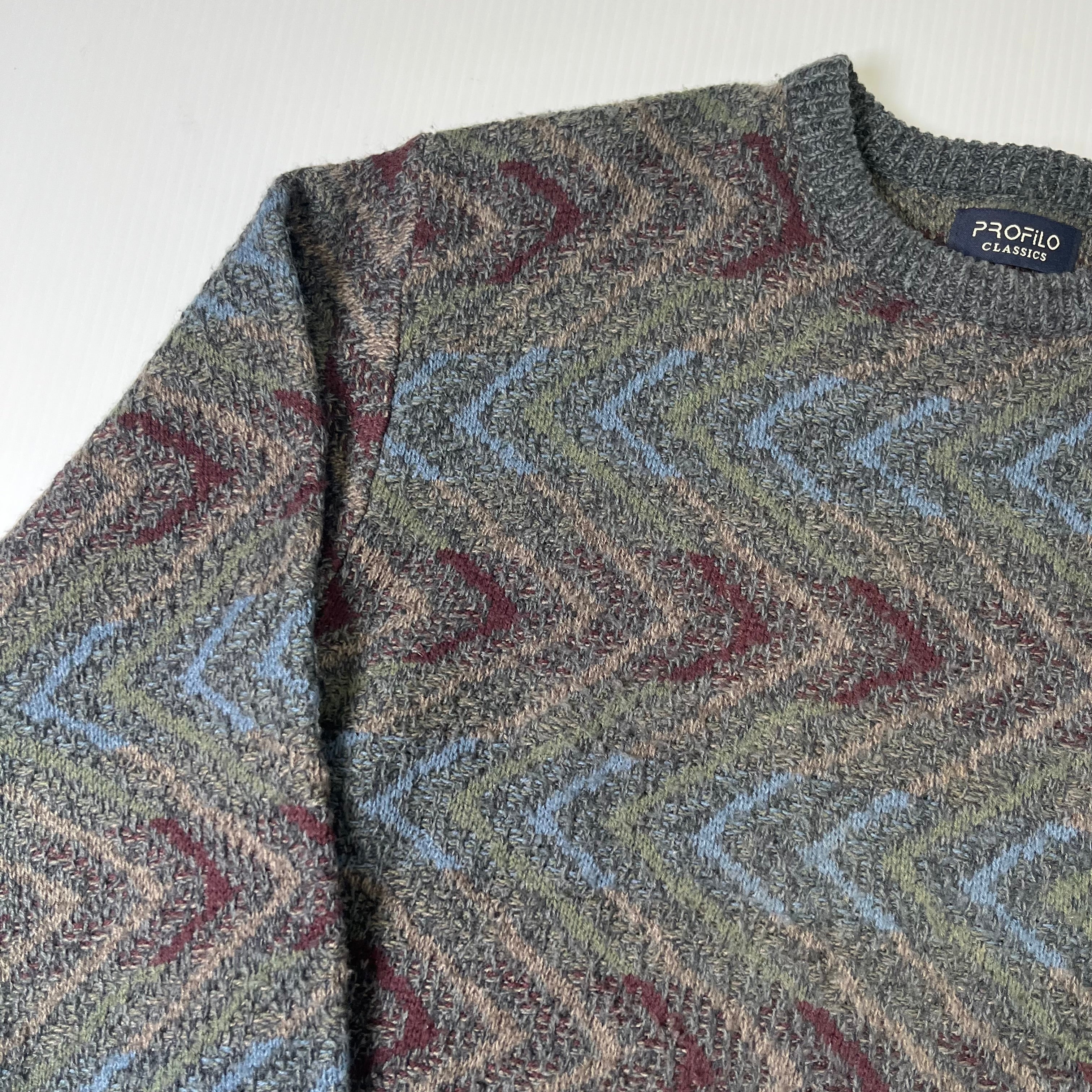 Profilo Classics Stripe Pattern Knit Sweater S