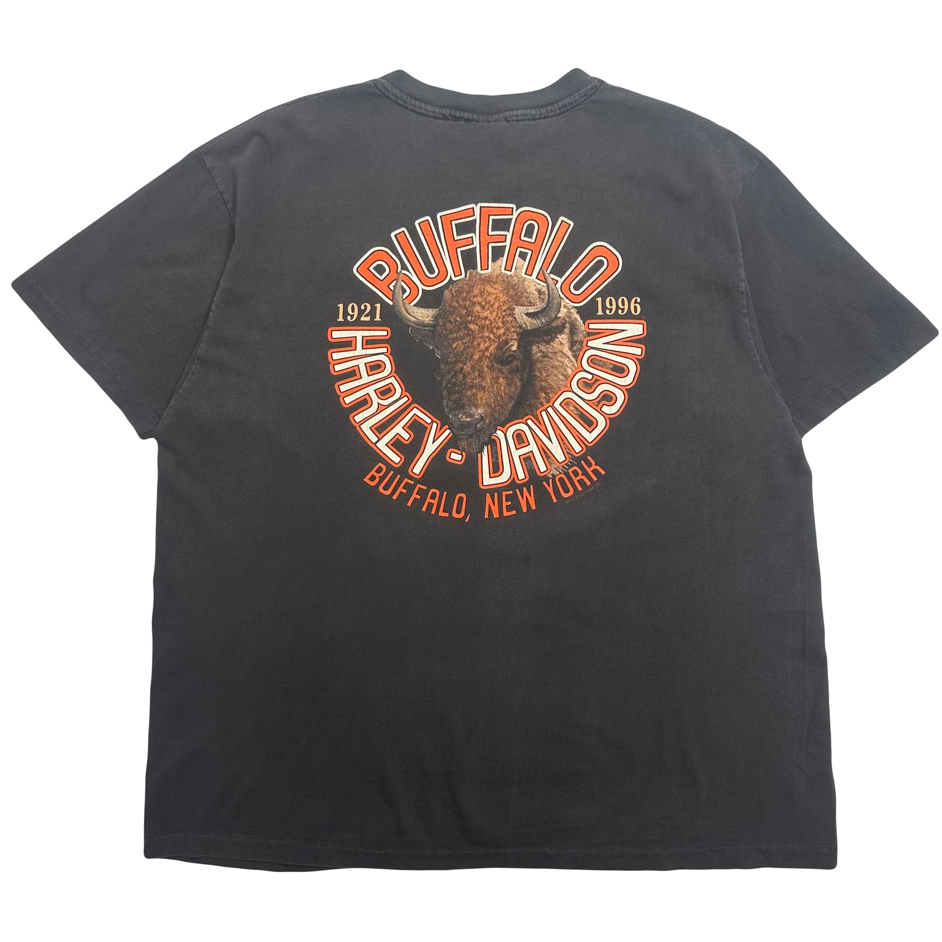 1996 Harley Davidson Buffalo New York Shield Logo Tee XL