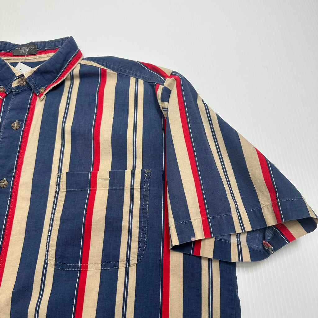 Vintage Riley Striped Short Sleeve Button Up Shirt L