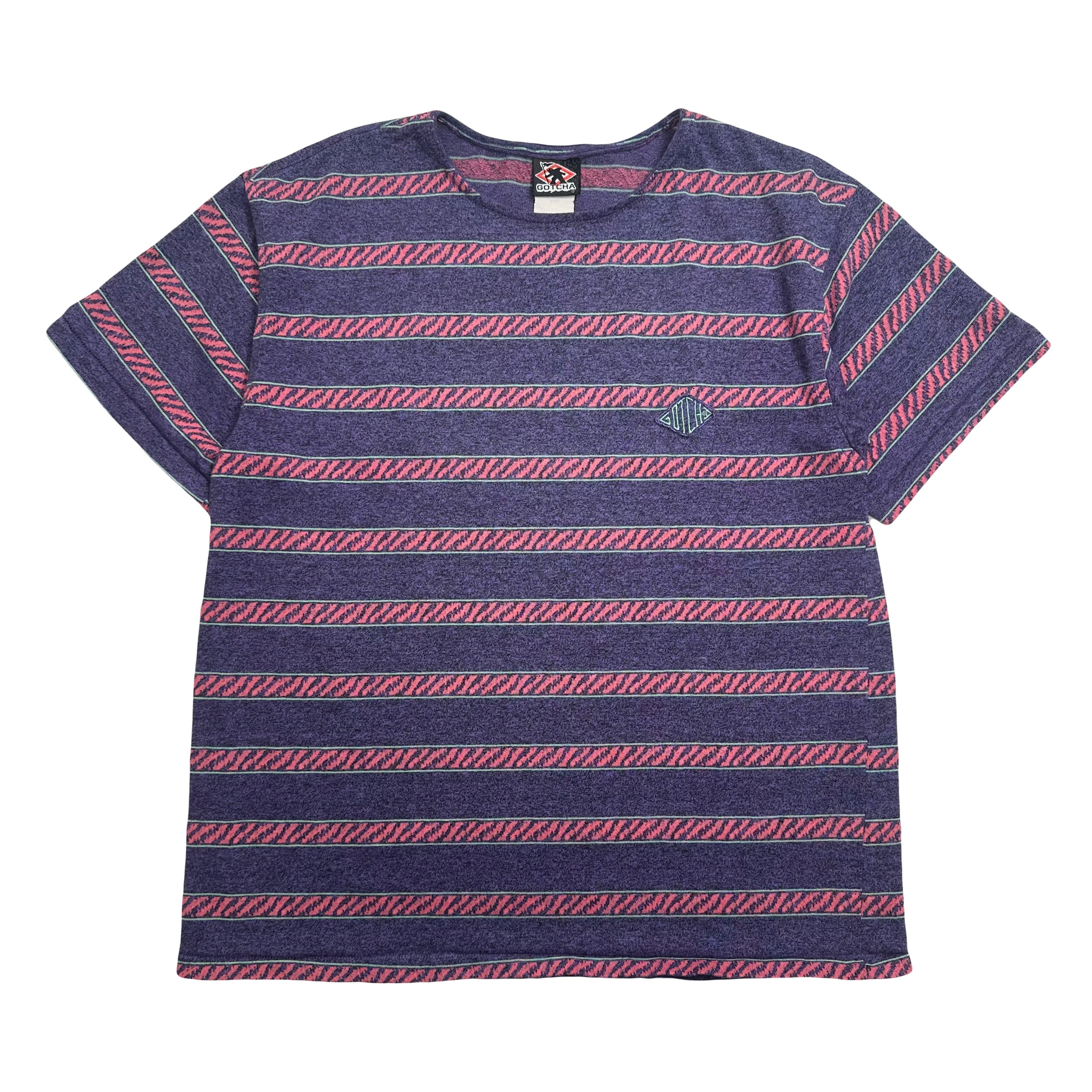 Vintage Gotcha Striped Pattern Tee S