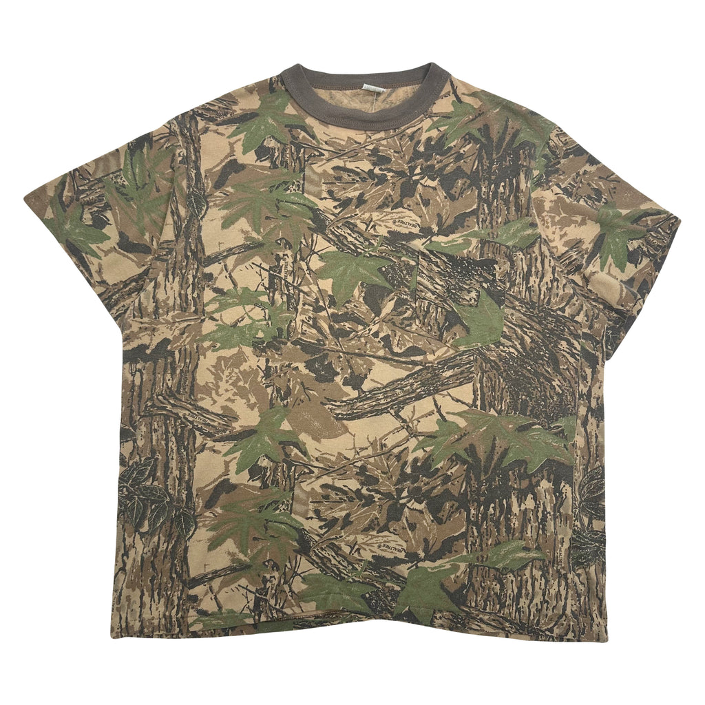 Vintage Woodland Camo Real Tree Ringer Tee XL