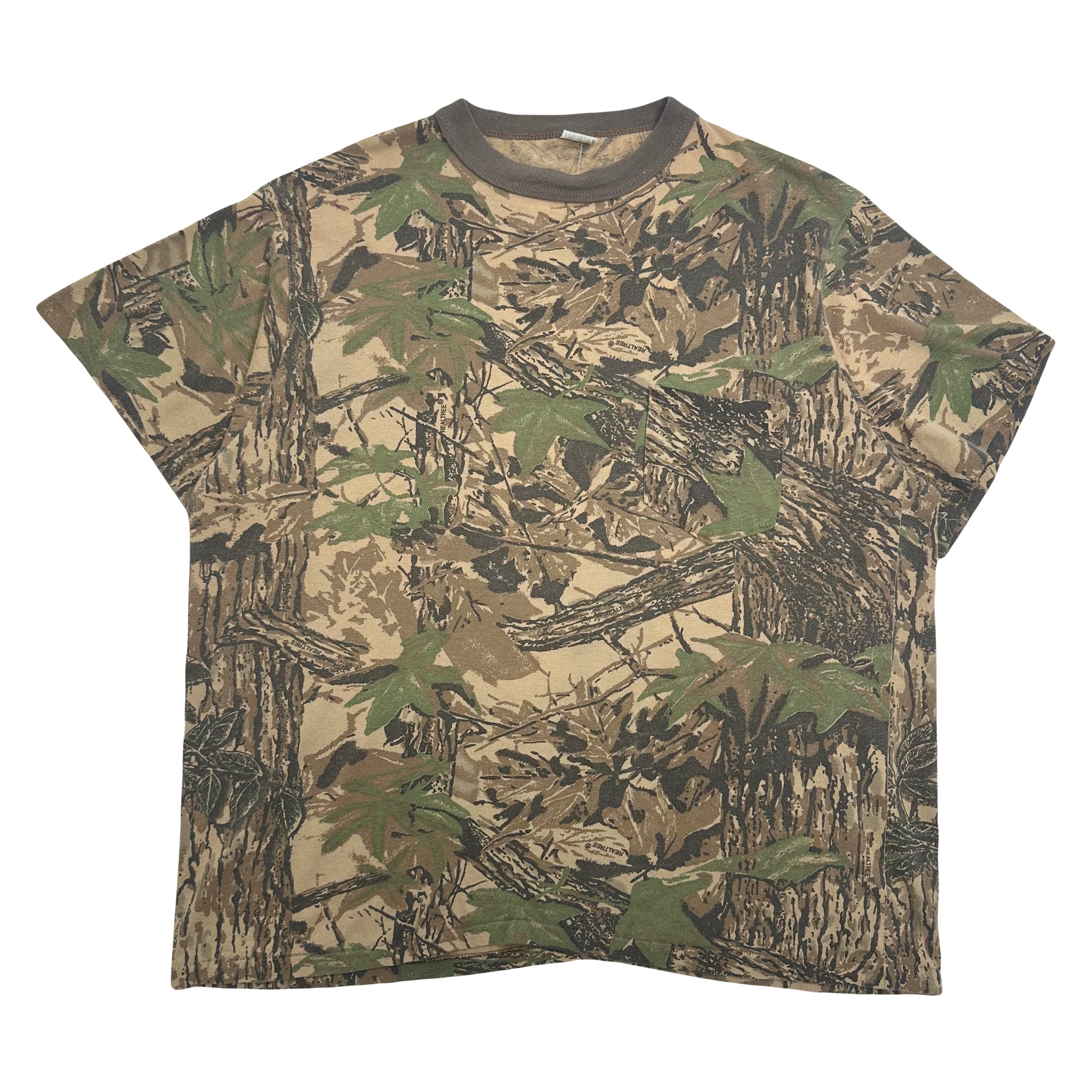 Vintage Woodland Camo Real Tree Ringer Tee XL