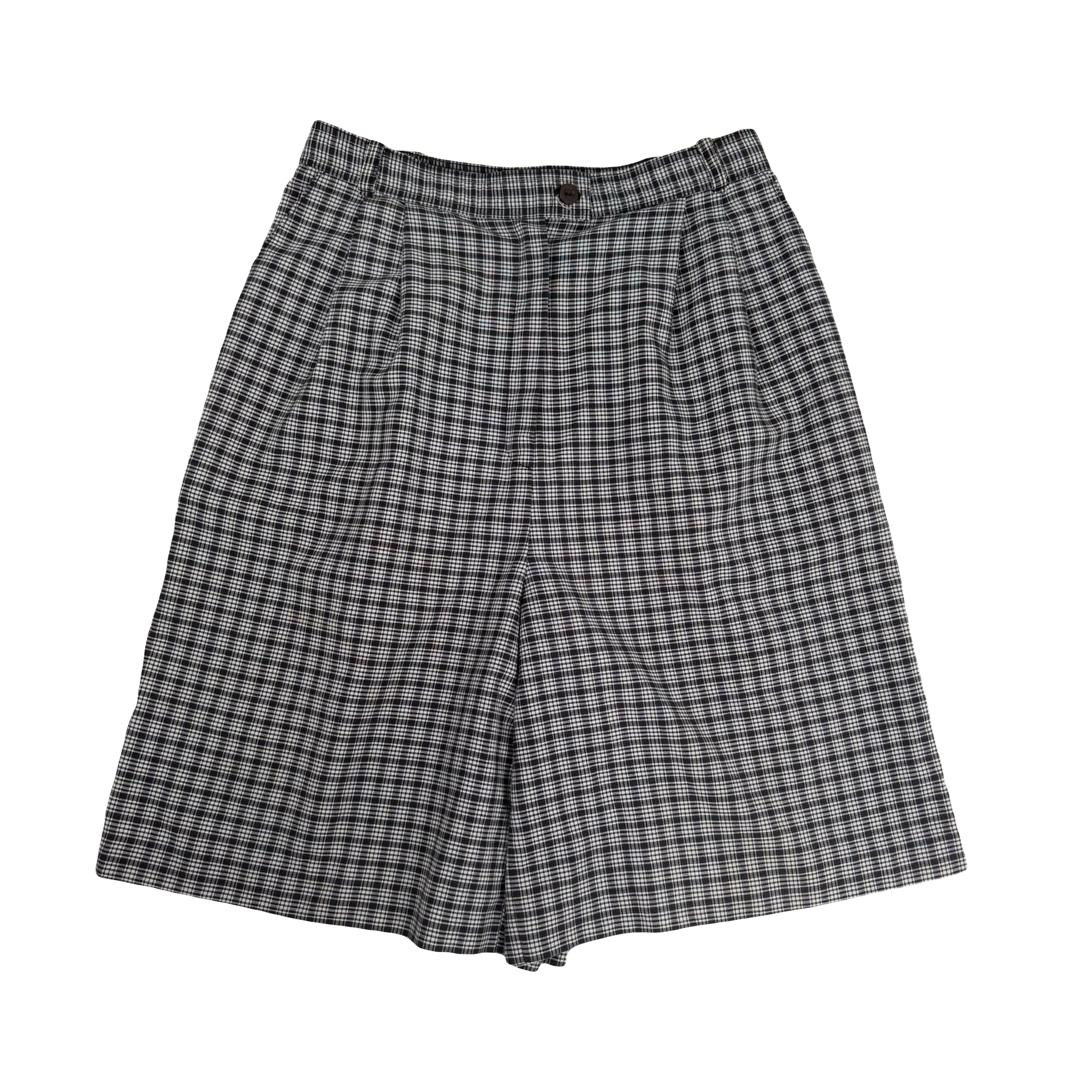 Vintage Tradition Plaid Pleated Baggy Shorts Women's 12