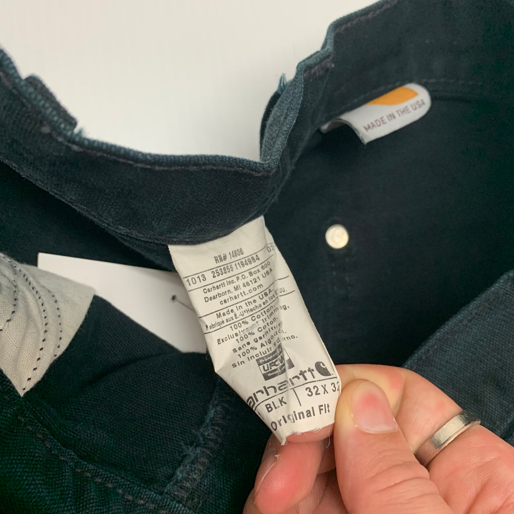 Carhartt Black Double Knee Denim 32x32 1013