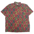 Vintage Abstract Pattern Short Sleeve Button Up Shirt XL